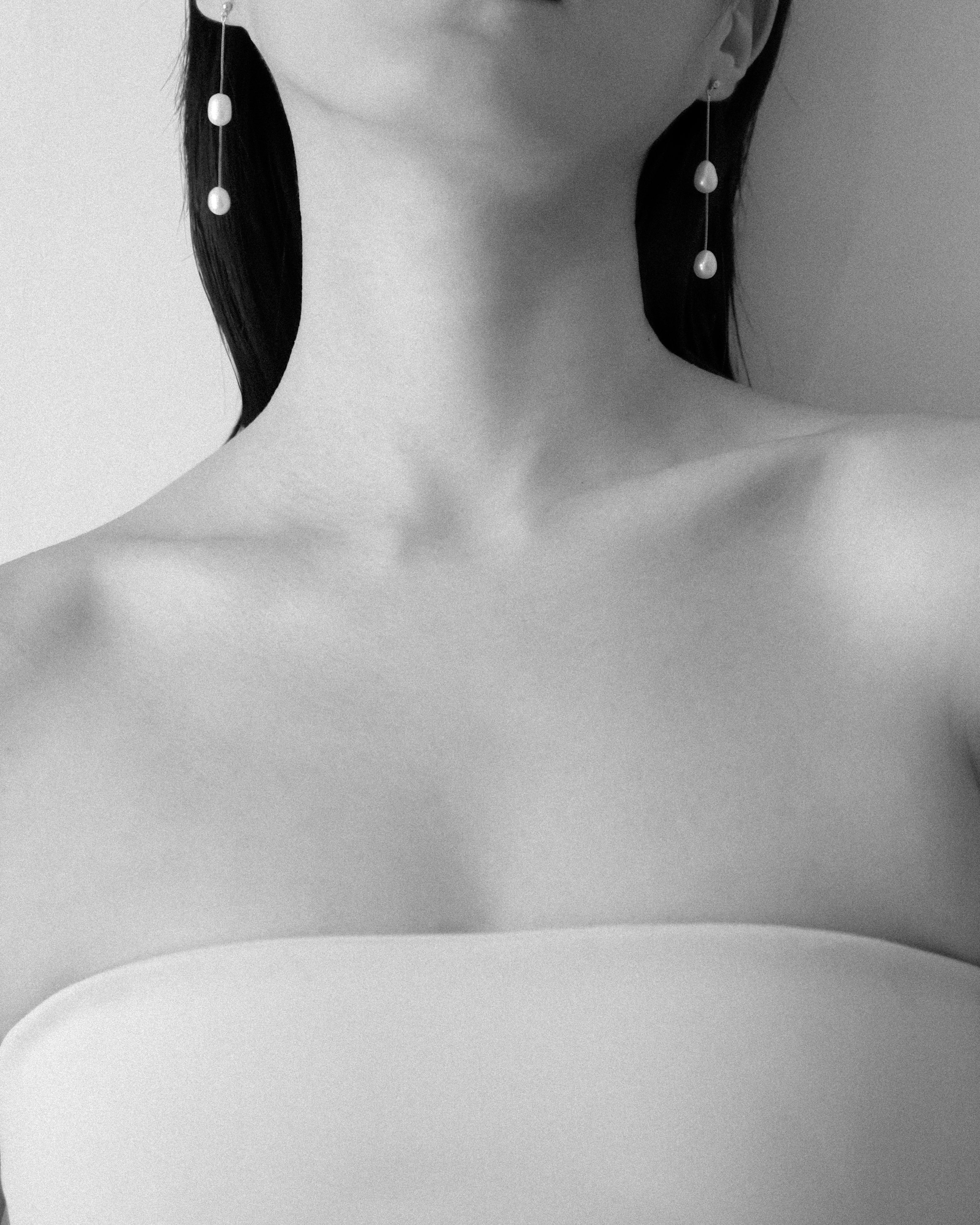 Aria Freshwater Pearl Dangle Stud Earrings