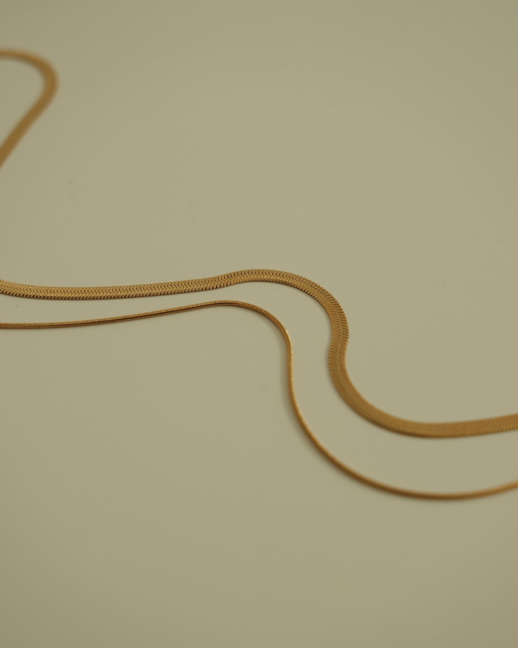 Oie Layered Herringbone Chain Necklace