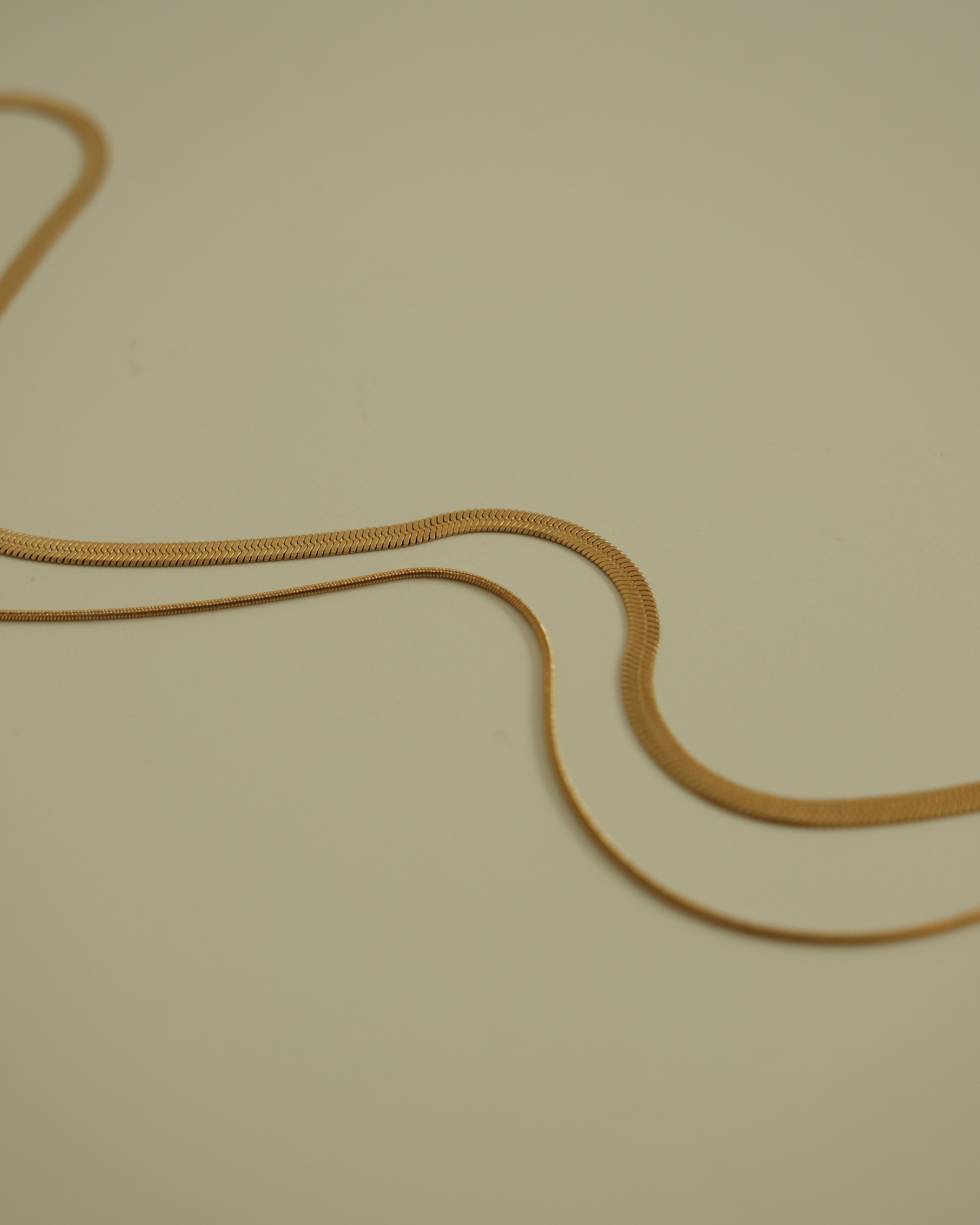 Oie Layered Herringbone Chain Necklace