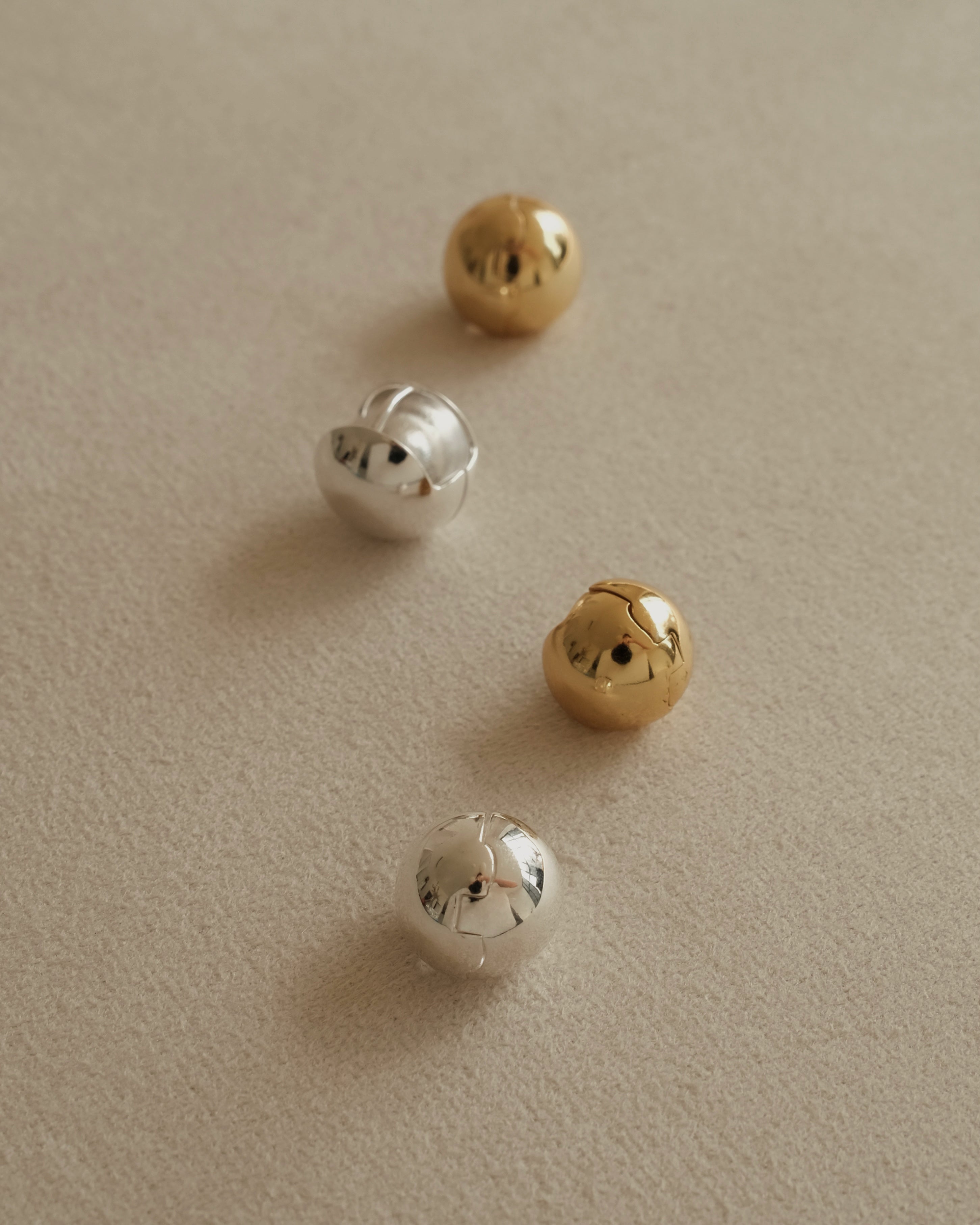 Juno Dome Ball Huggie Hoop Earrings