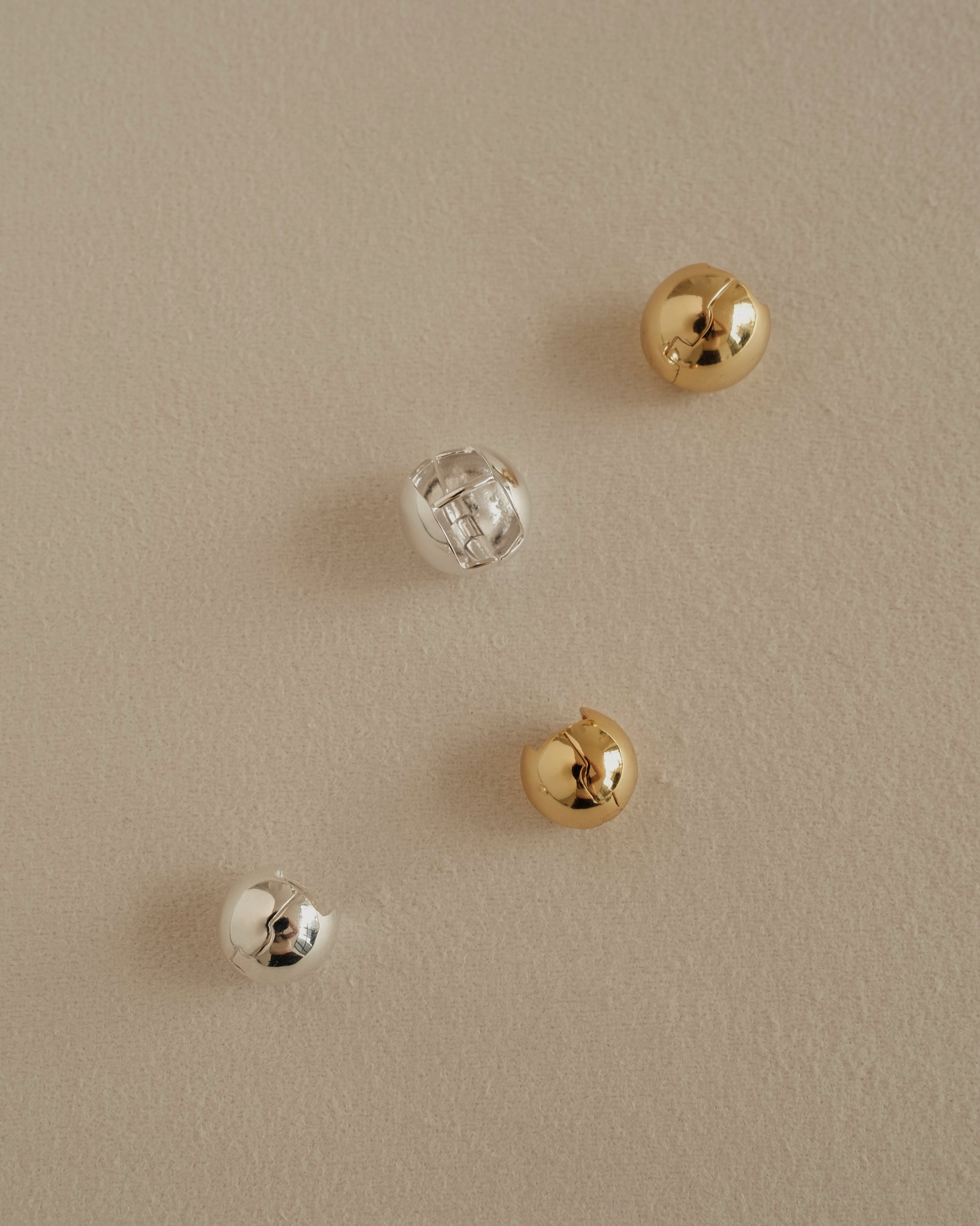 Juno Dome Ball Huggie Hoop Earrings