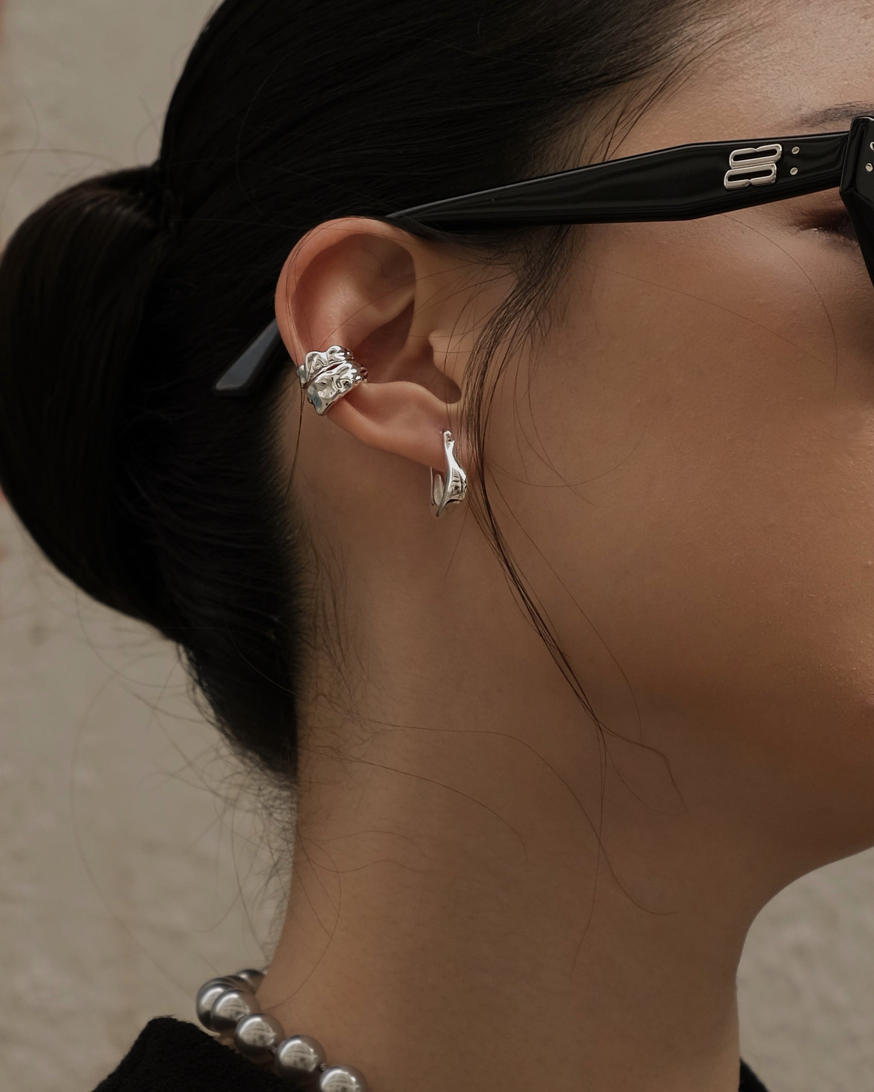 Fae Mini Puffed Hoop Earrings