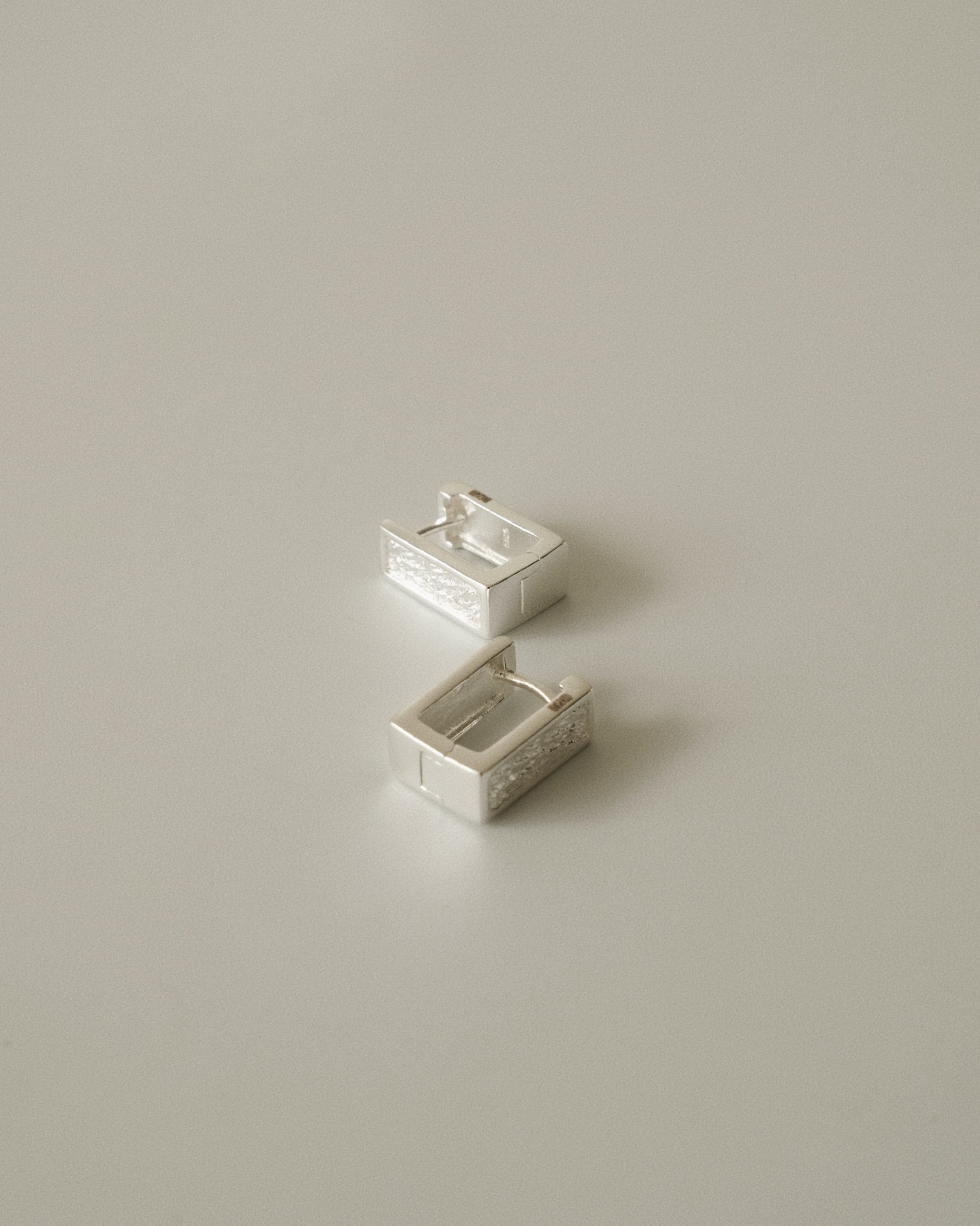Rue Mini Rectangle Hammered Hoop Earrings