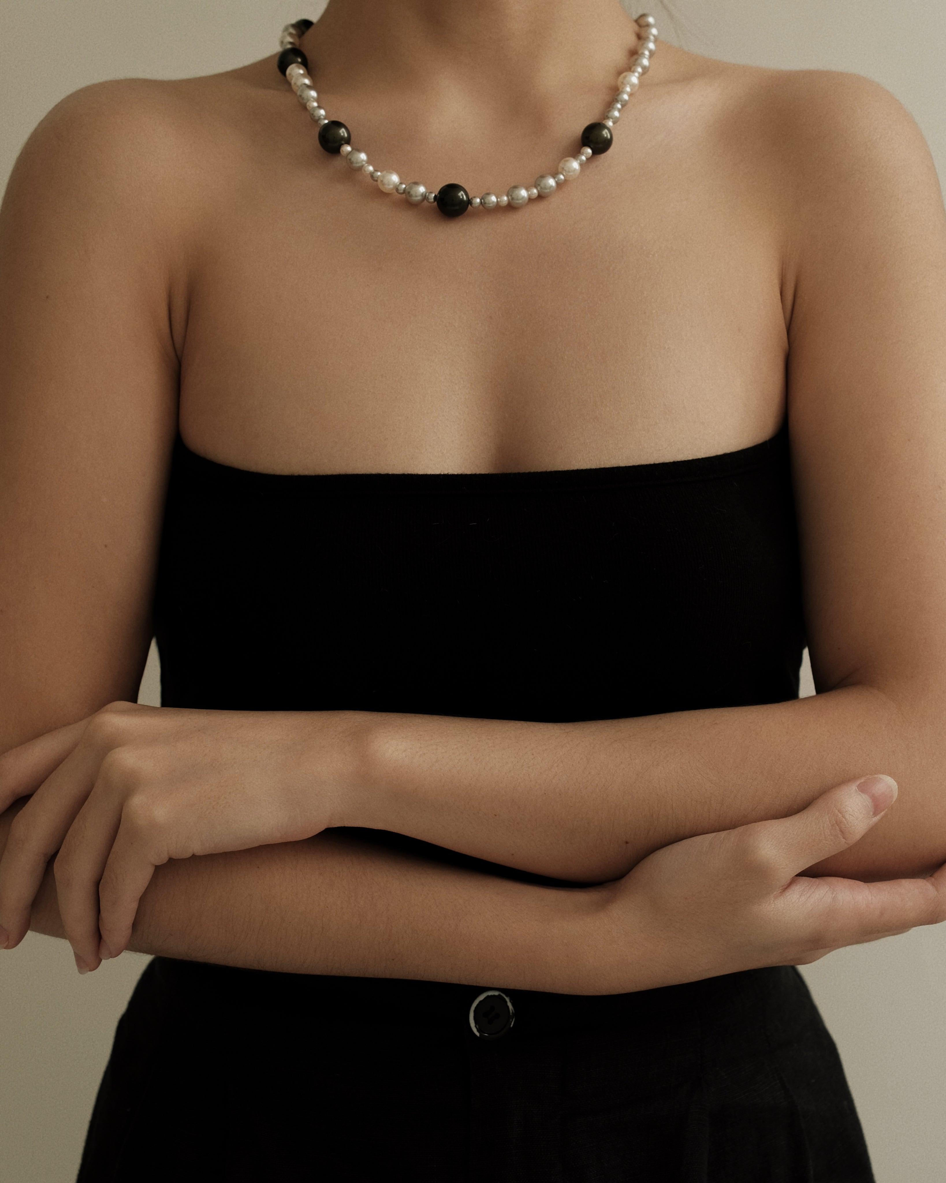 Magalie Crystal Pearl Necklace