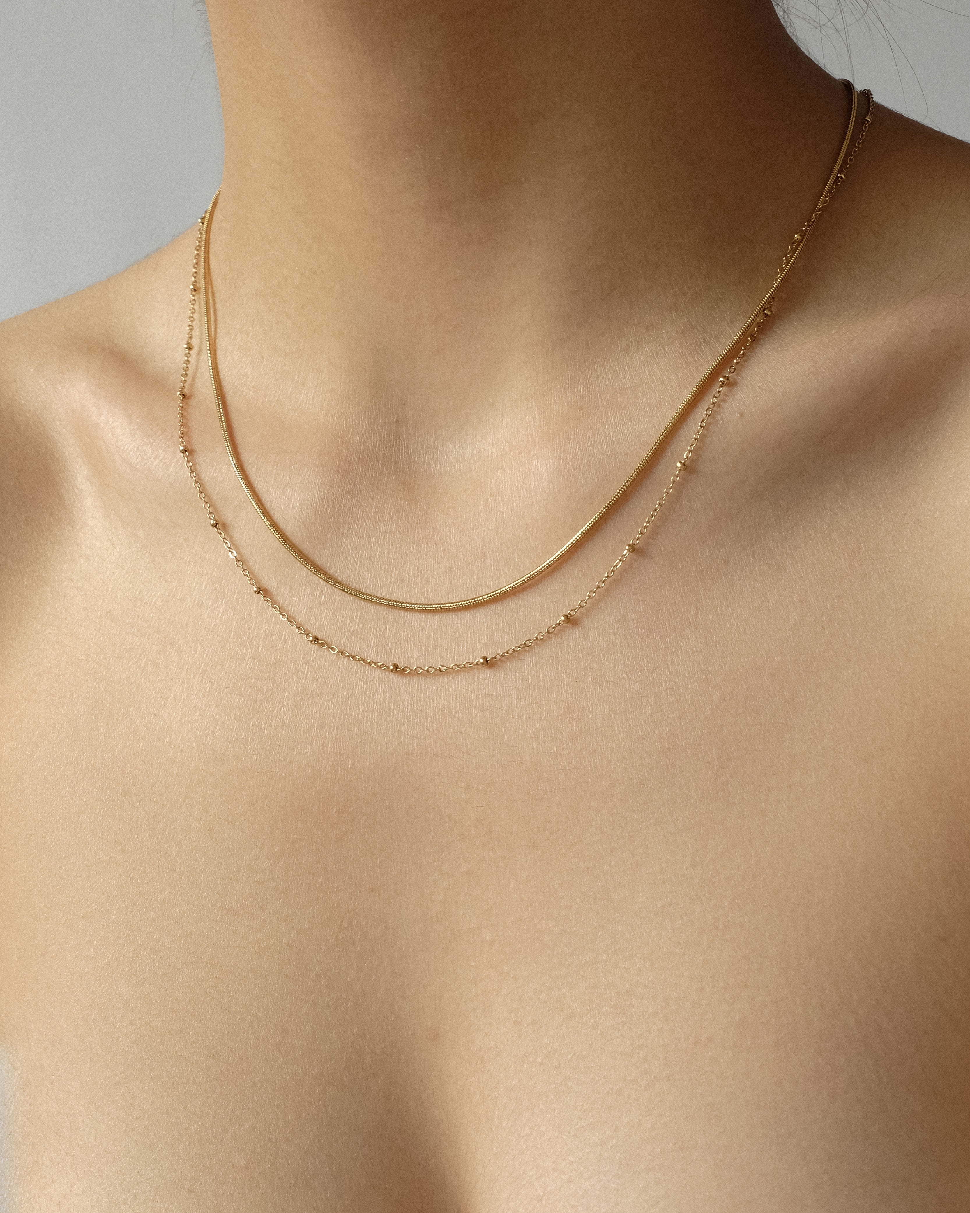 Heli Layered Snake Bobble Chain Necklace