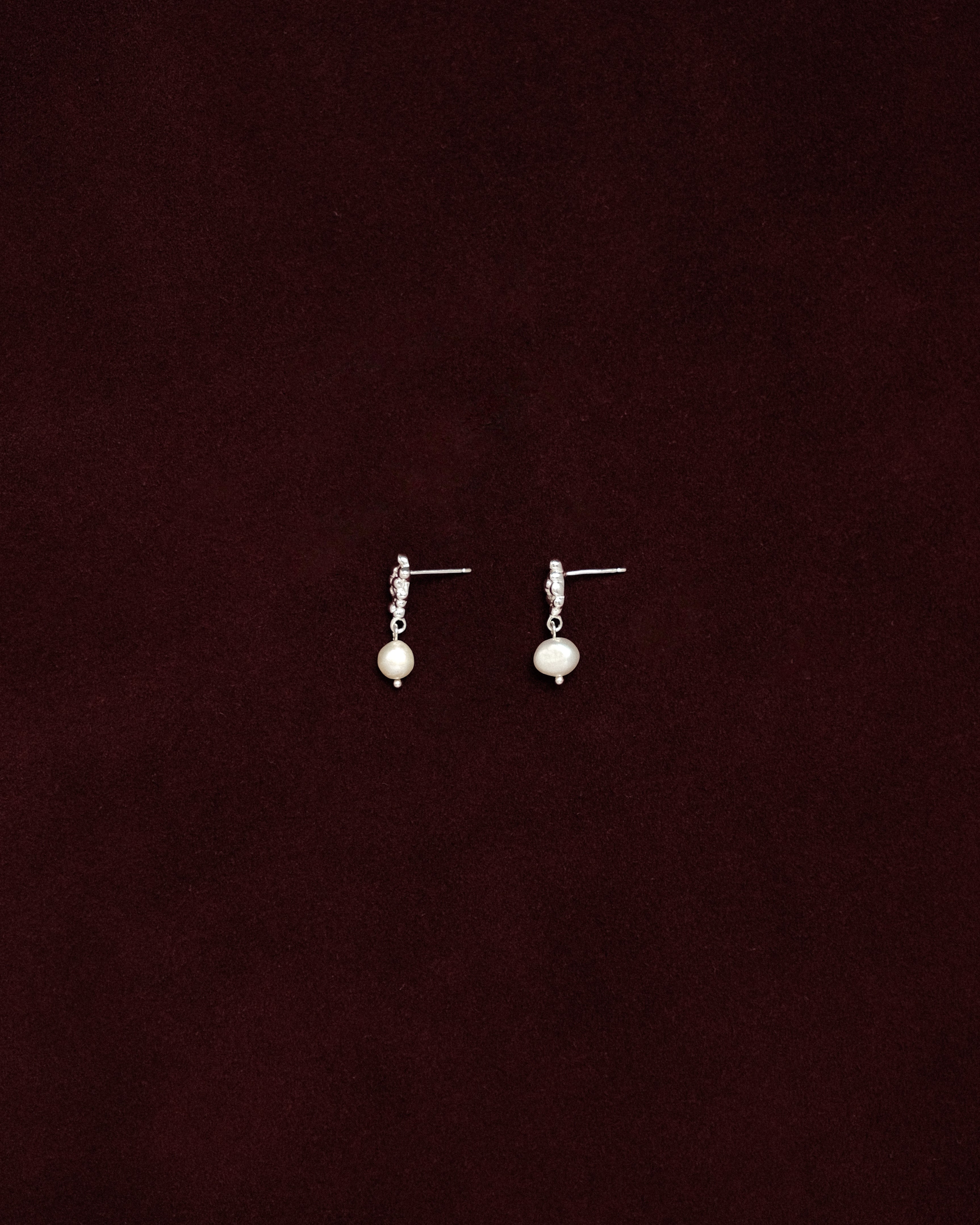 Zaia Irregular Grape Fresh Water Pearl Stud Earrings