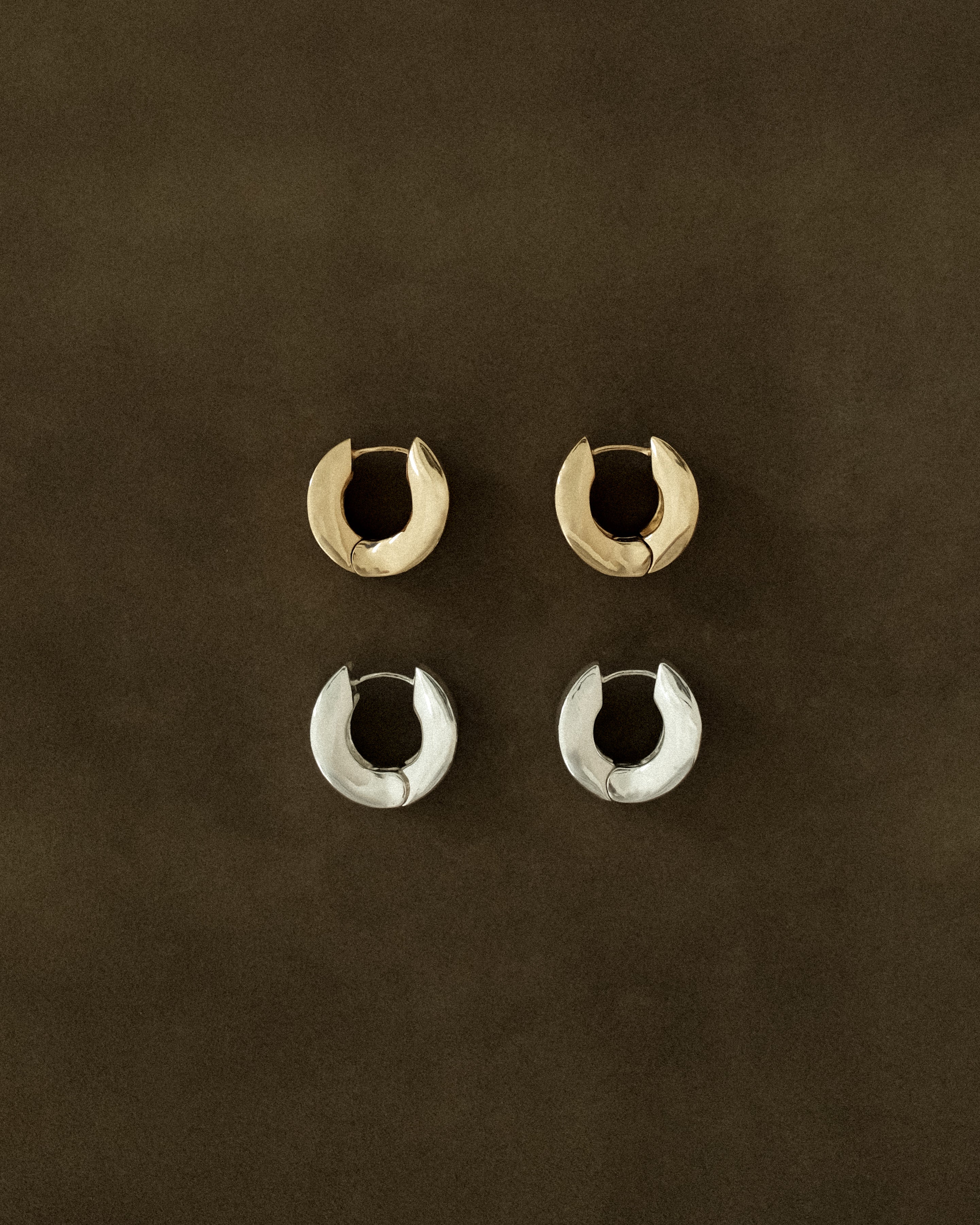 Penelope Dome Curved Hoop Earrings