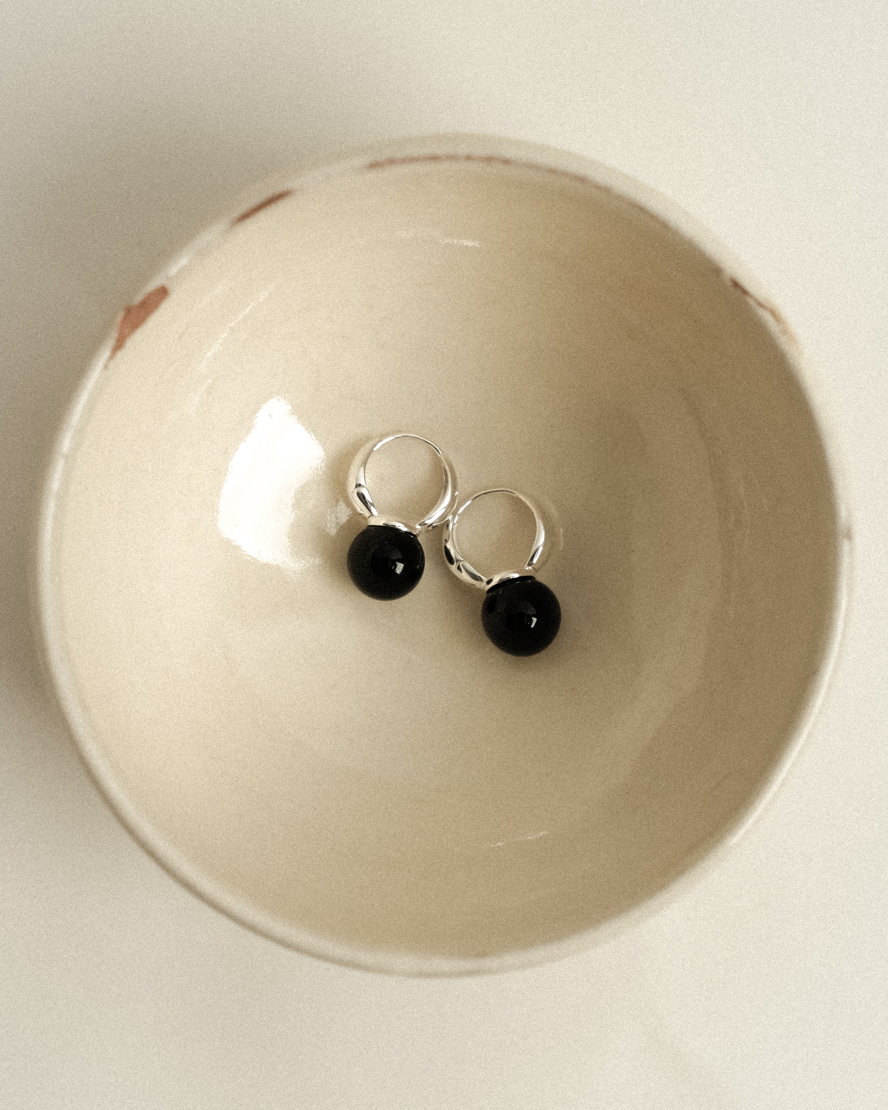Fabienne Black Onyx Hoop Earrings