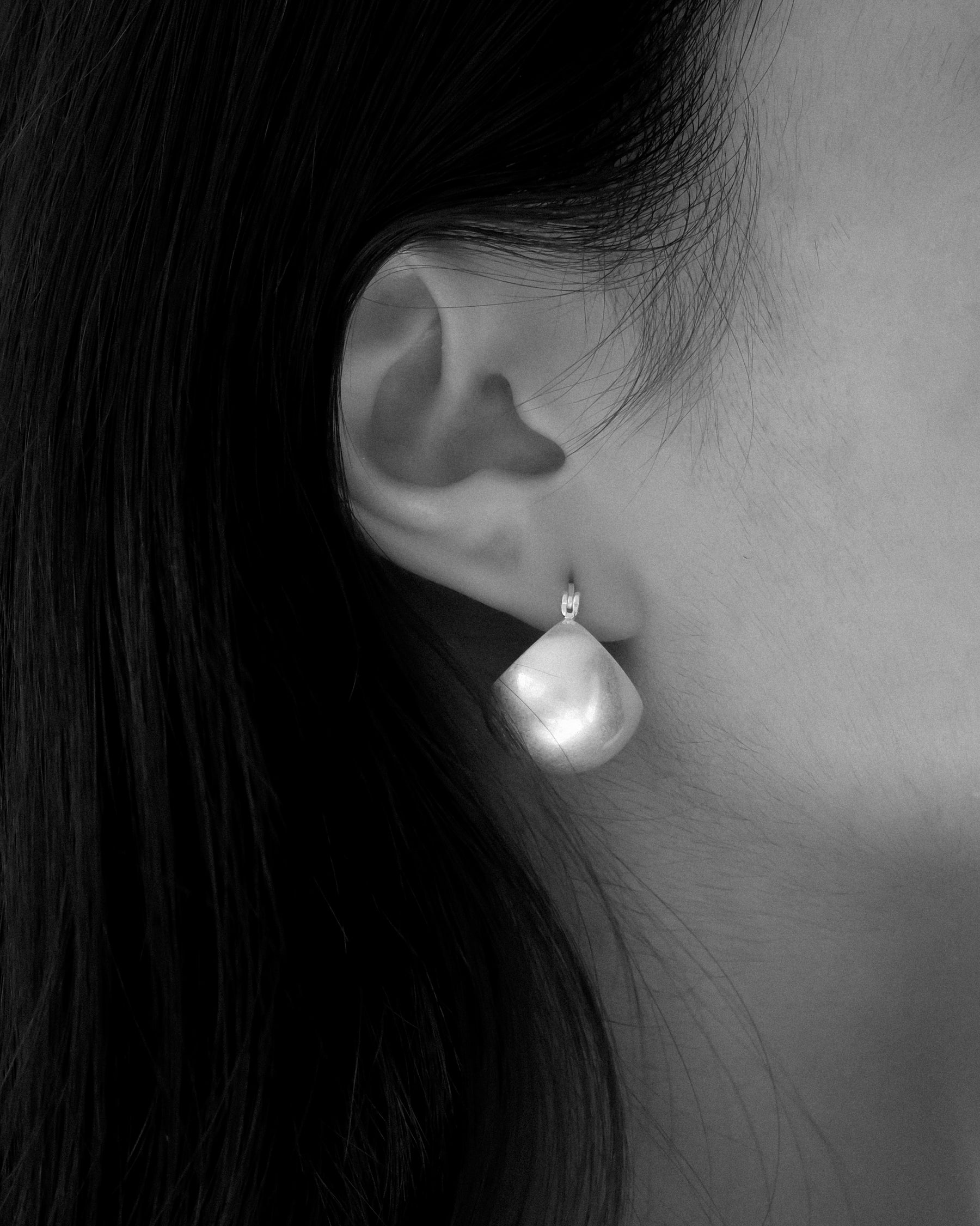 Orelle Bold Satin Bell Hoop Earrings