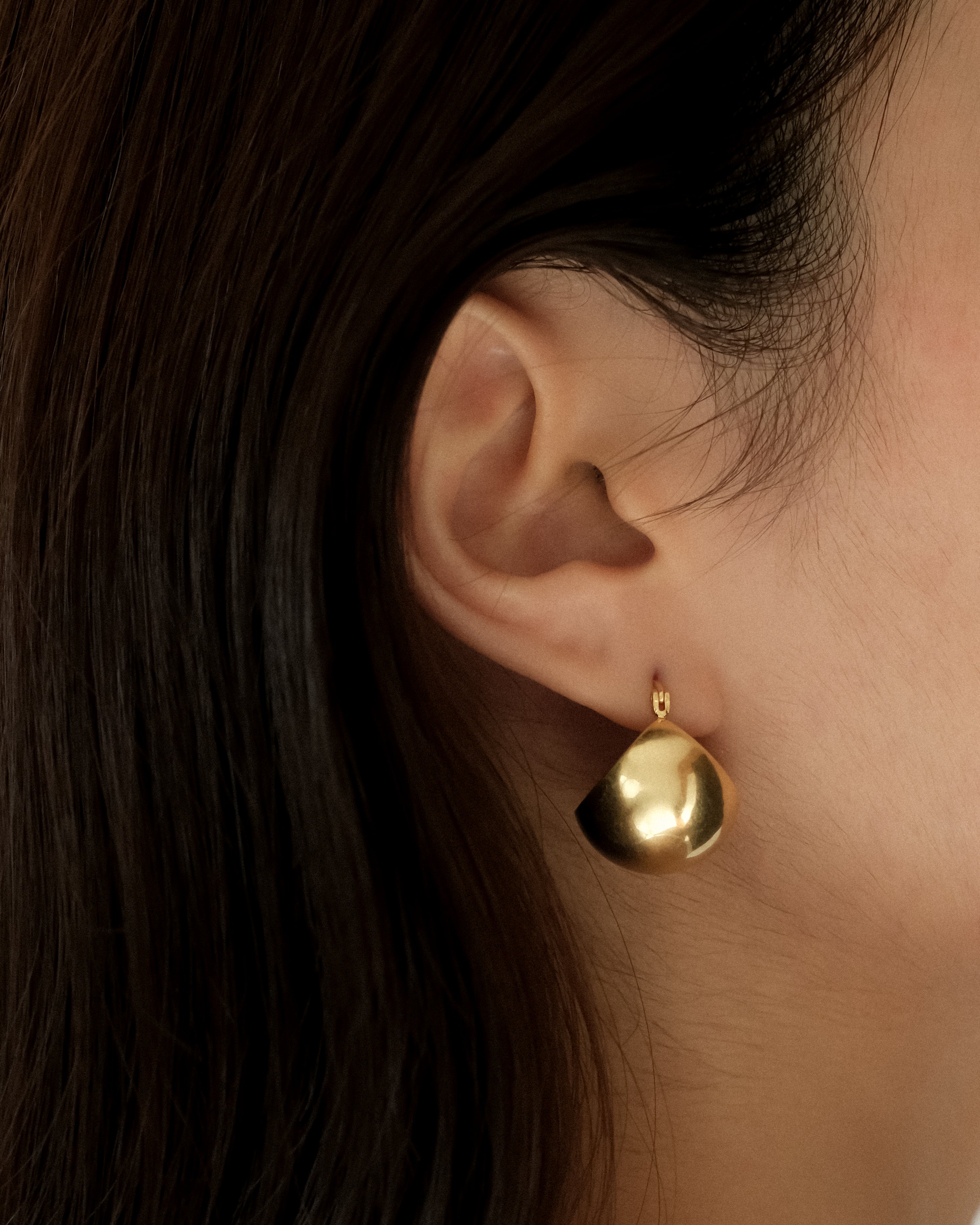 Orelle Bold Satin Bell Hoop Earrings