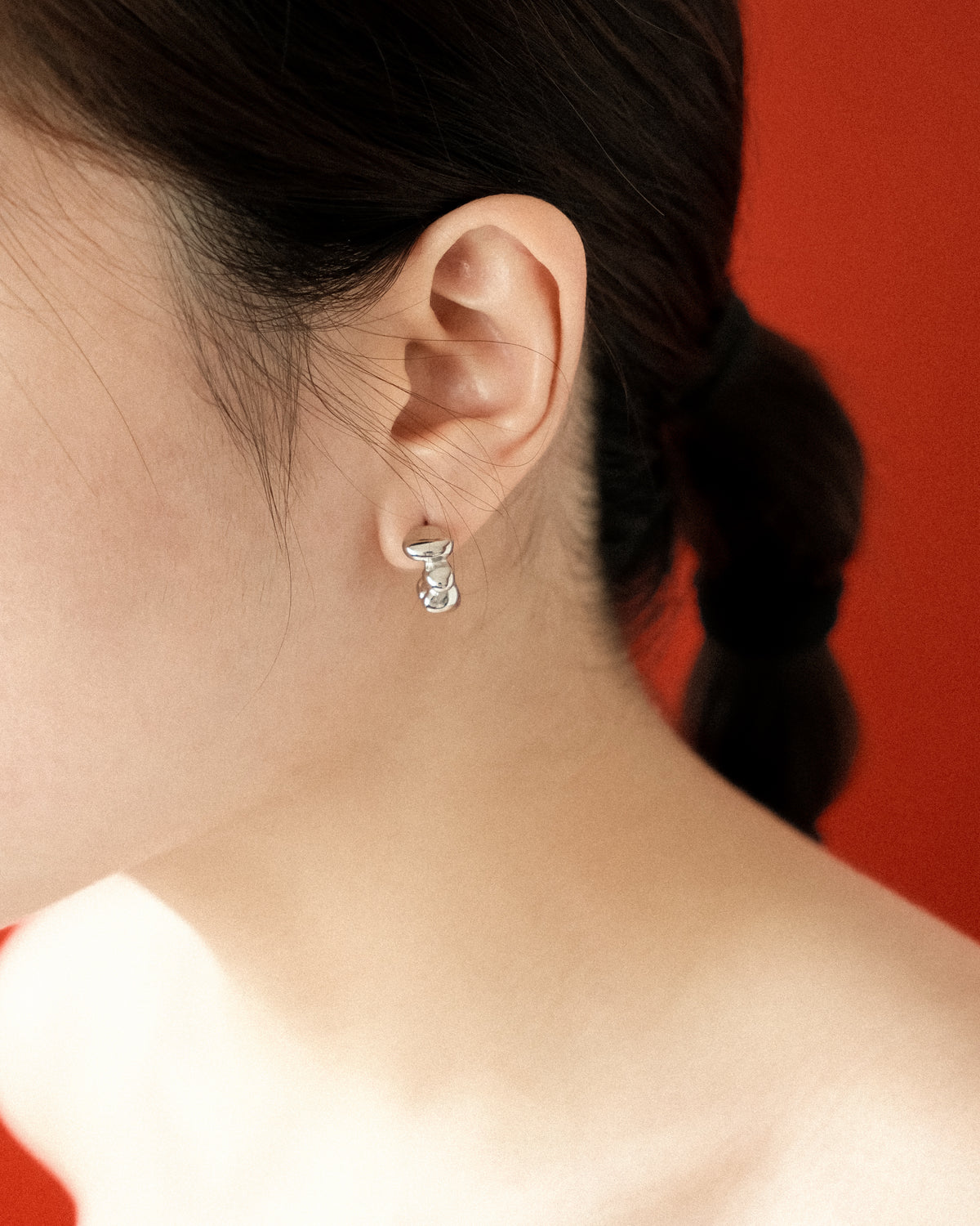 Ebur Irregular Hoop Stud Earrings