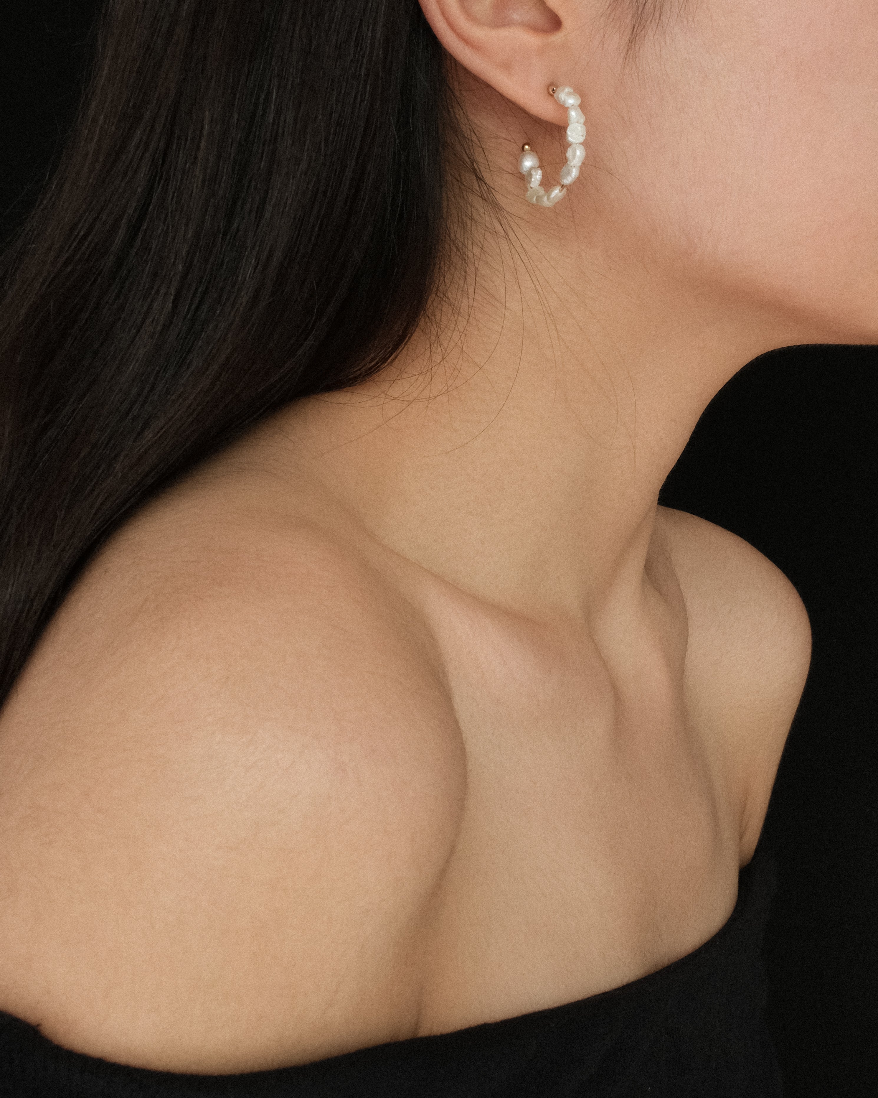 Lais Fresh Water Pearl Hoop Earrings