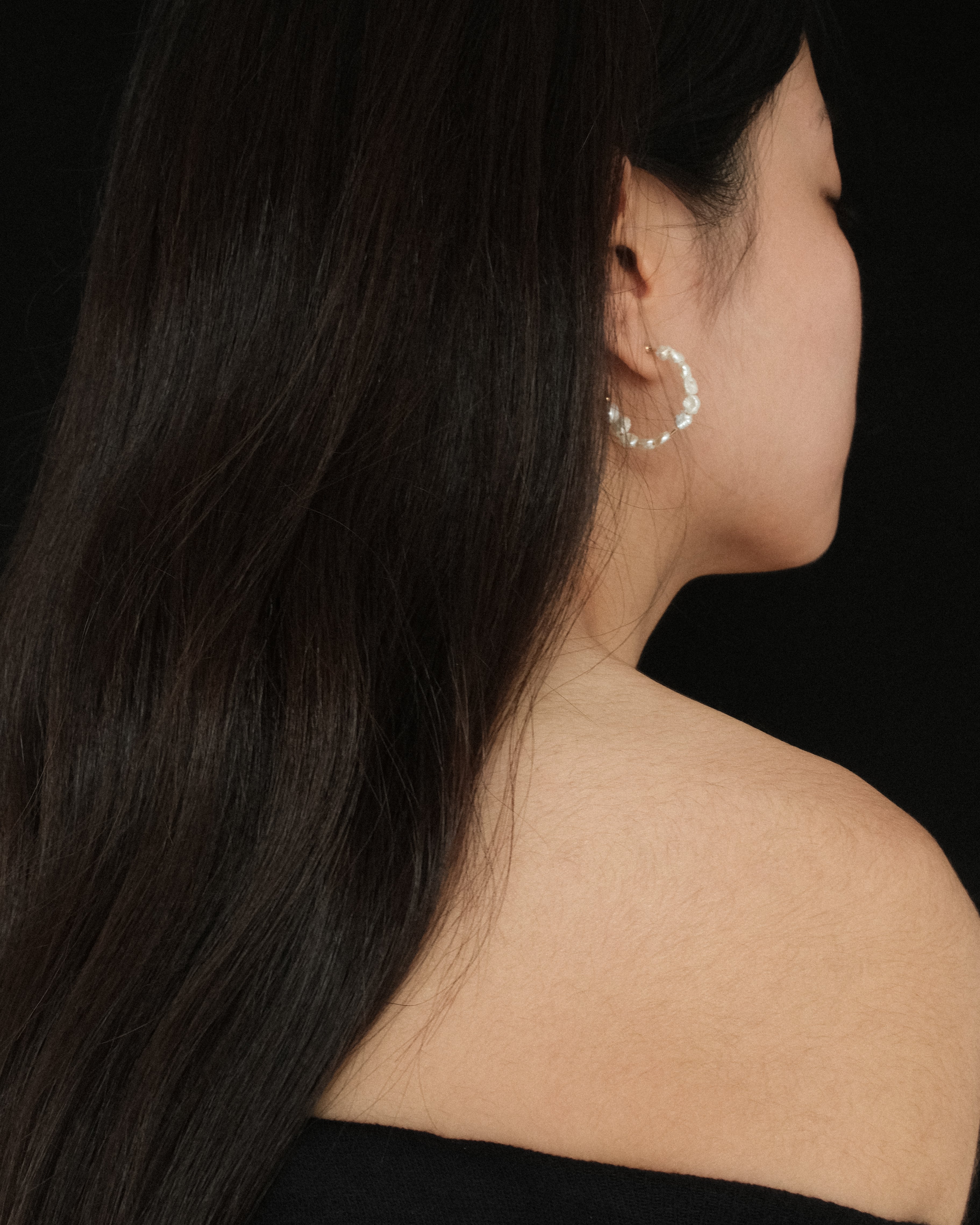 Lais Fresh Water Pearl Hoop Earrings