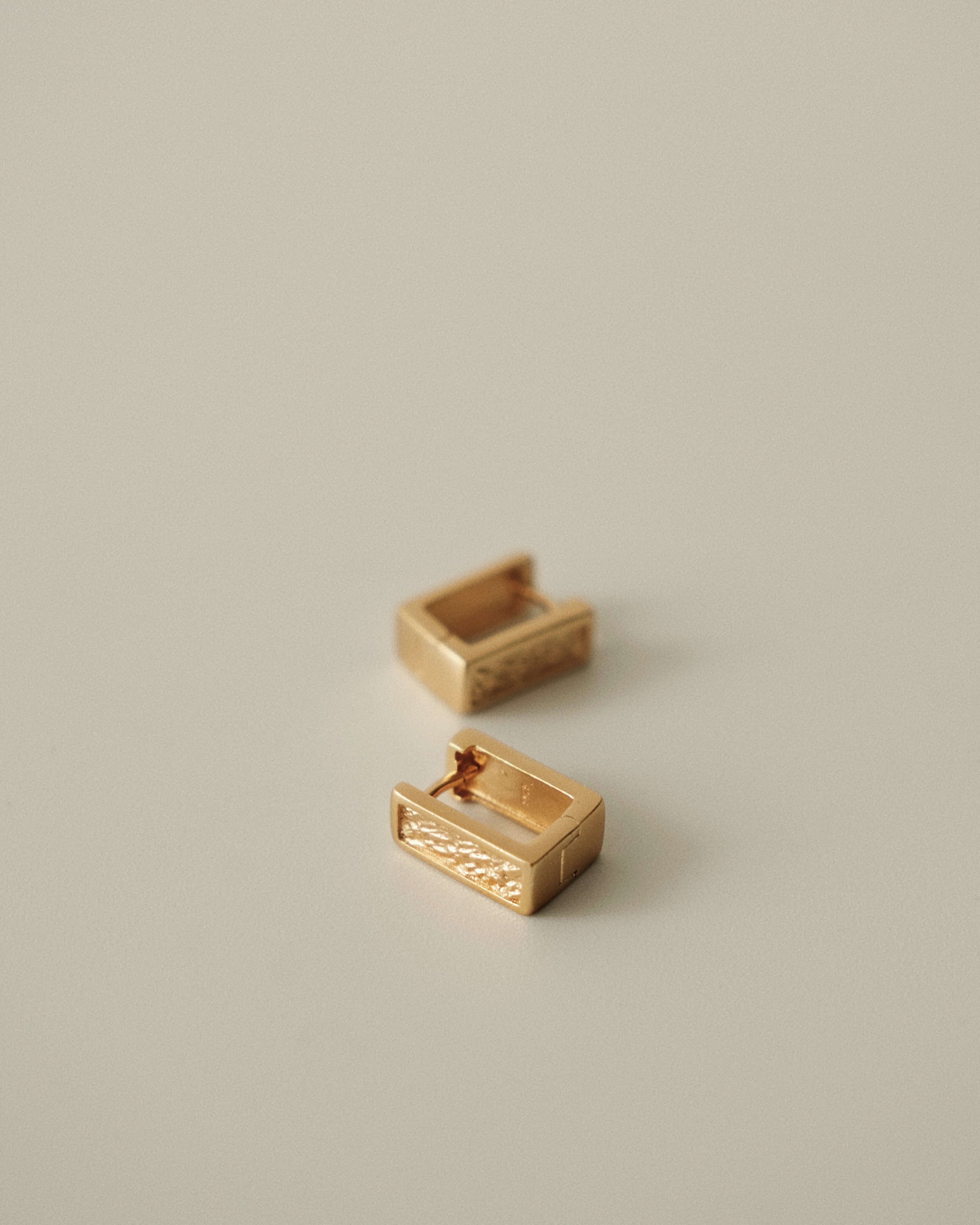 Rue Mini Rectangle Hammered Hoop Earrings