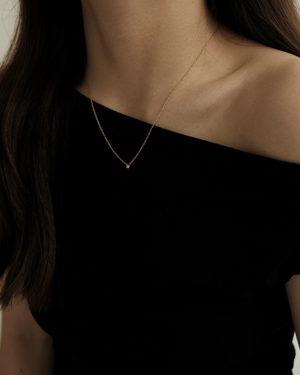 Bel Tiny Diamond Pendant Necklace