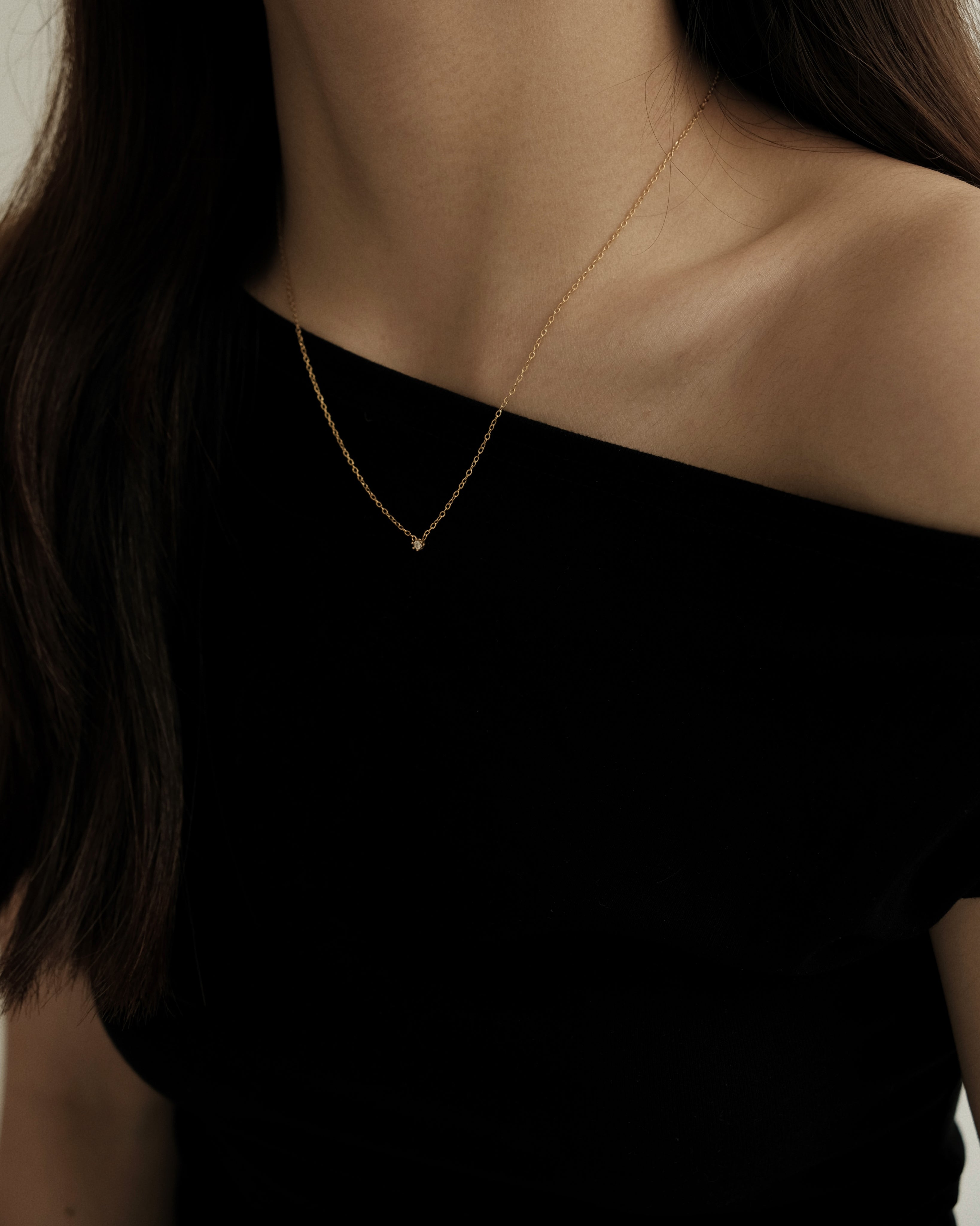 Bel Tiny Diamond Pendant Necklace