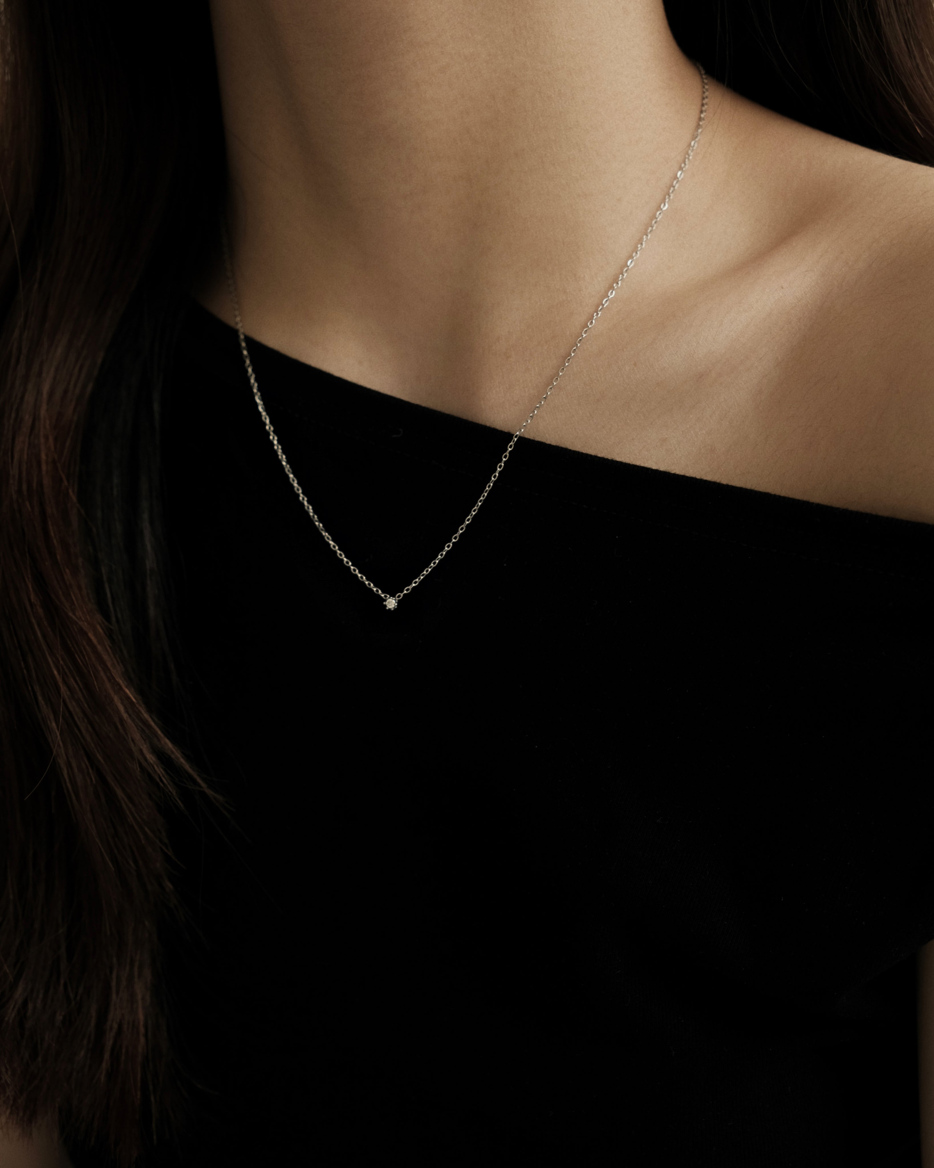 Bel Tiny Diamond Pendant Necklace