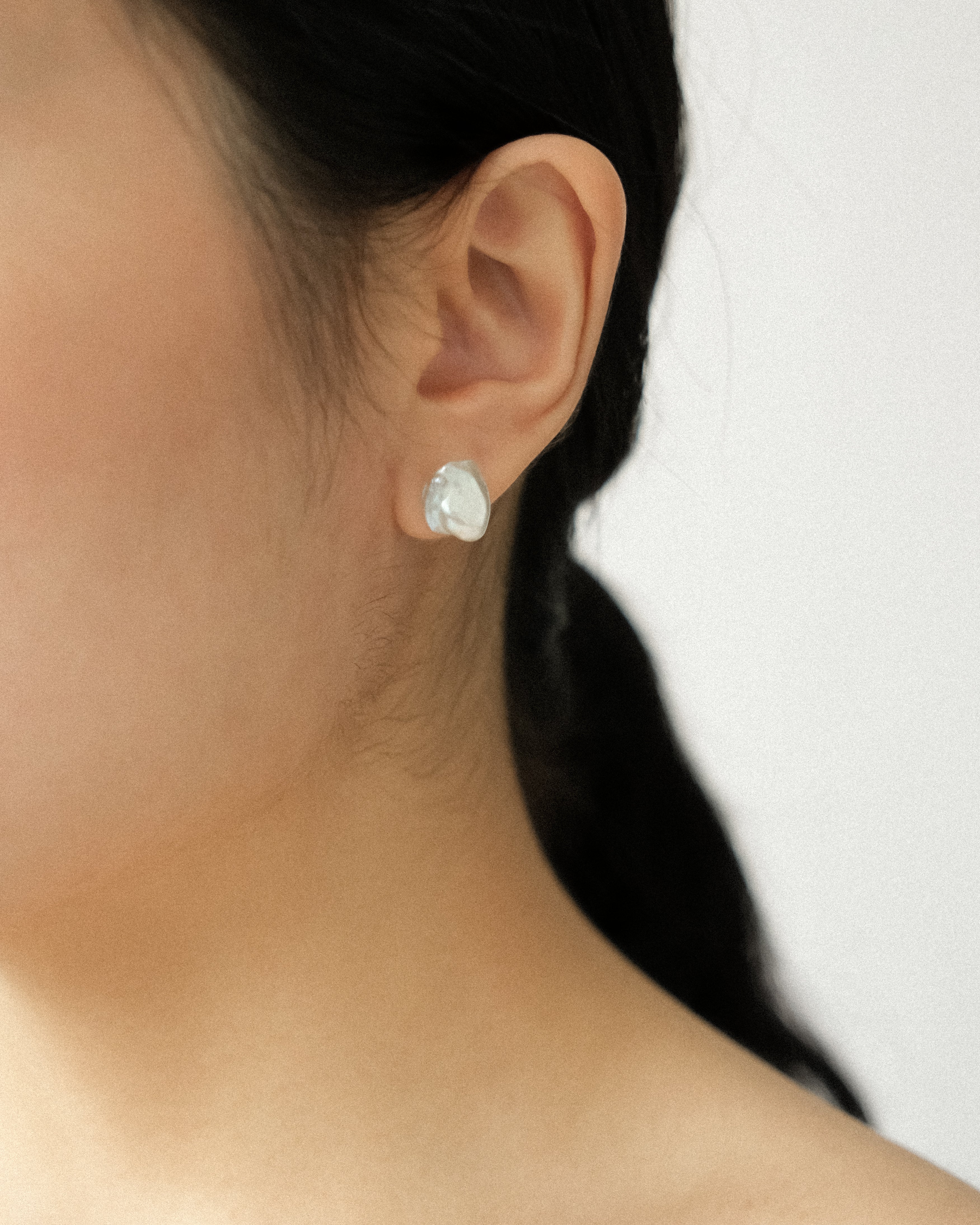 Edo Irregular Keshi Pearl Stud Earrings