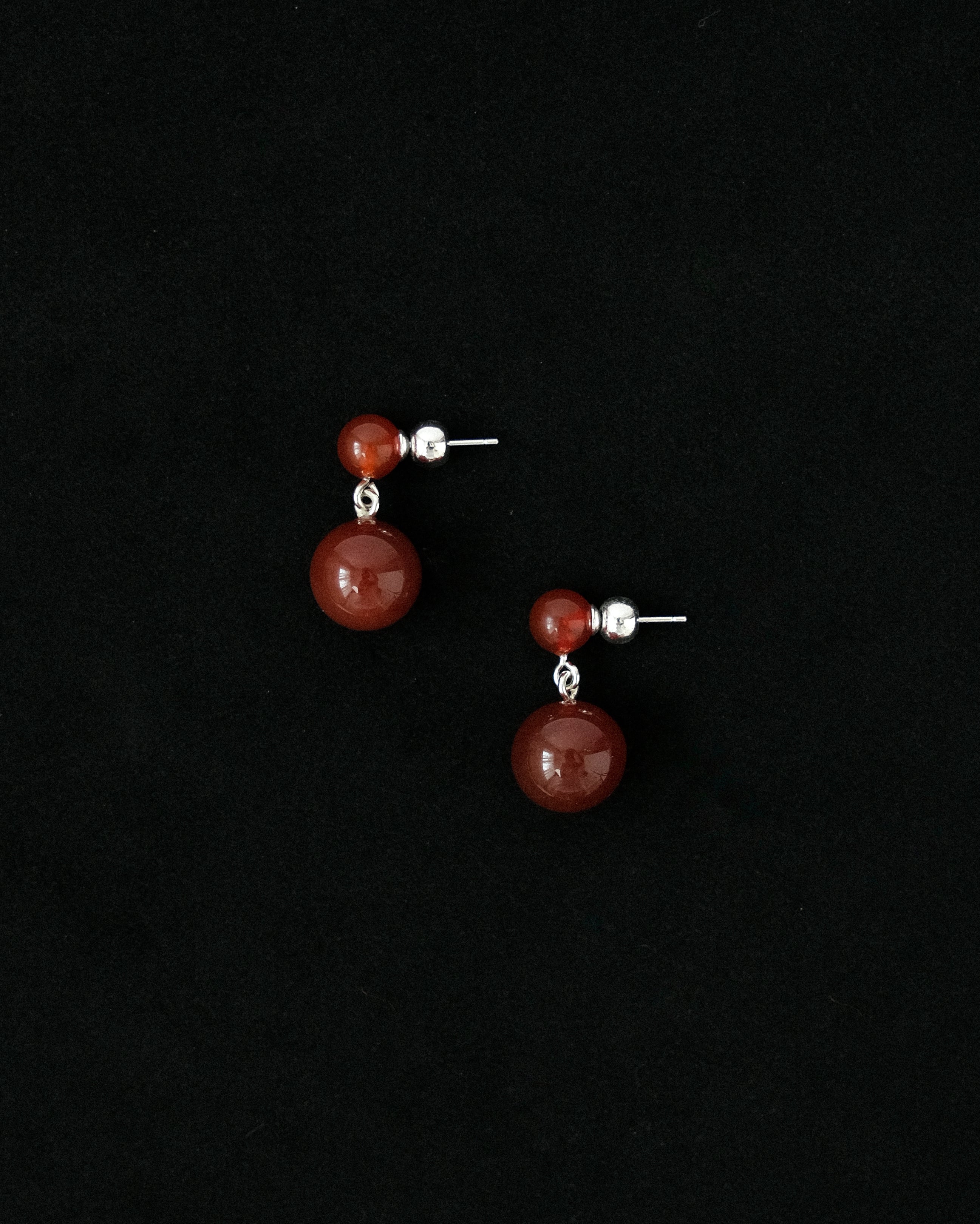 Angelika Double Carnelian Stud Earrings