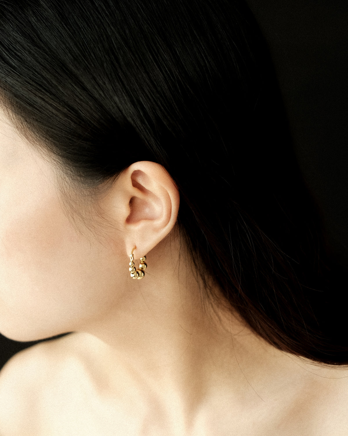 Roa Flowing Ball Hoop Earrings