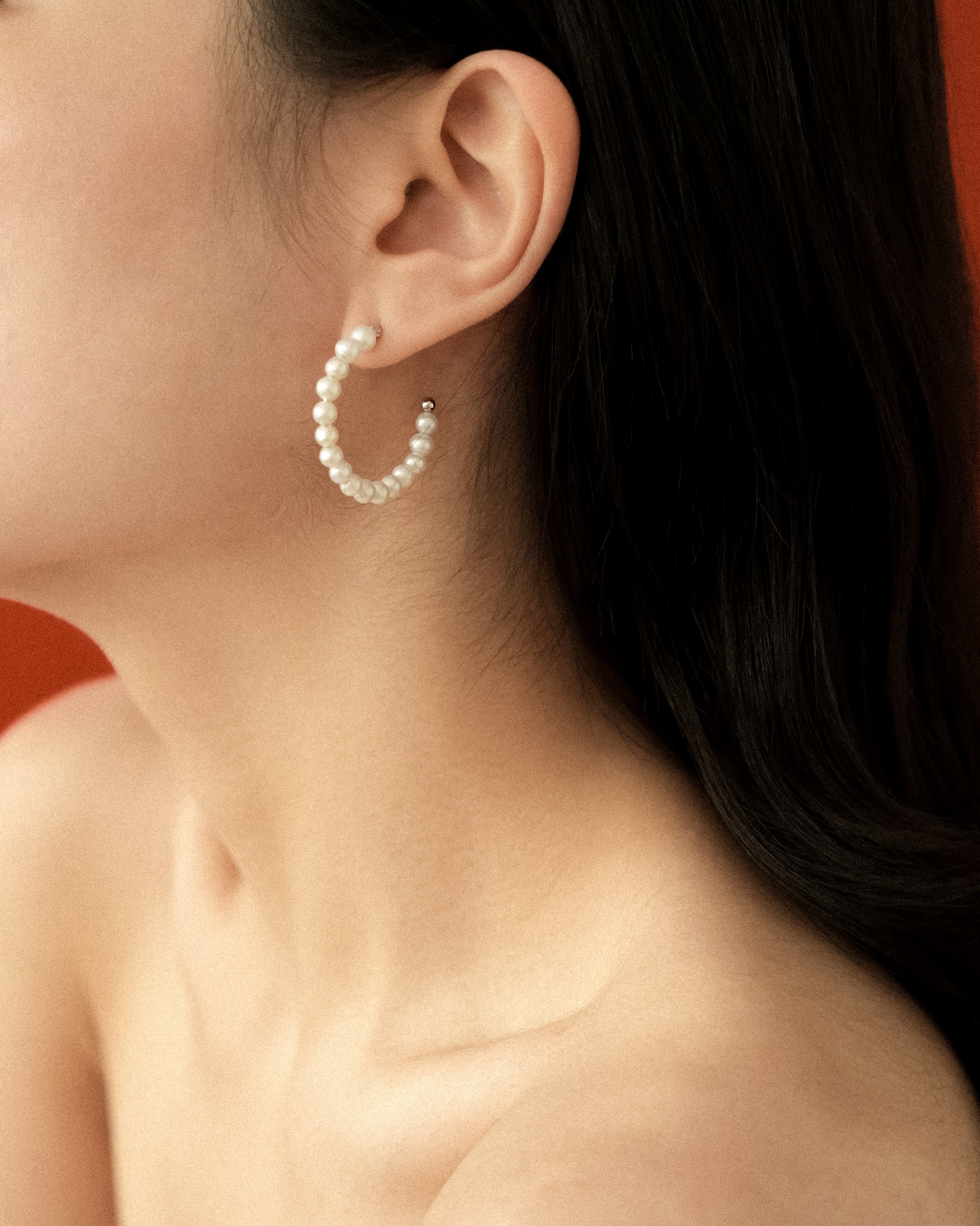 Leta Curved Fresh Water Pearl Earrings