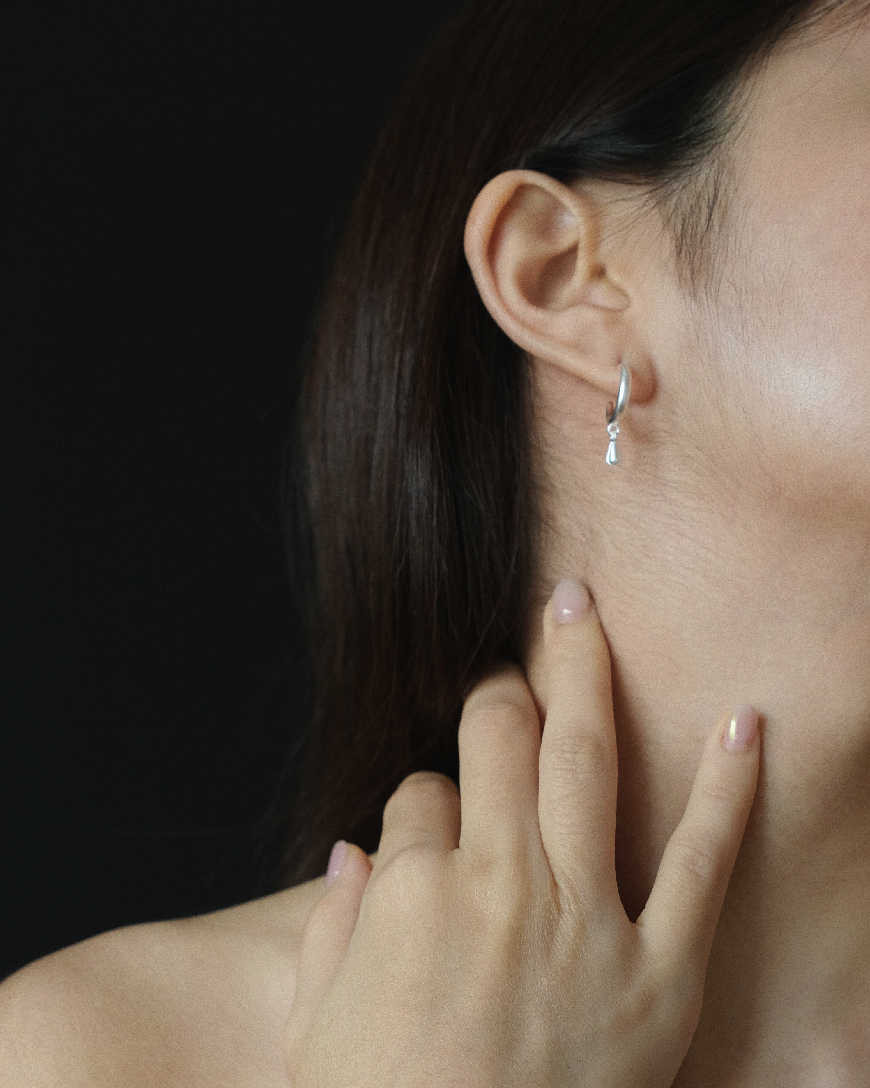 Saloma Brushed Dangle Drop Stud Earrings