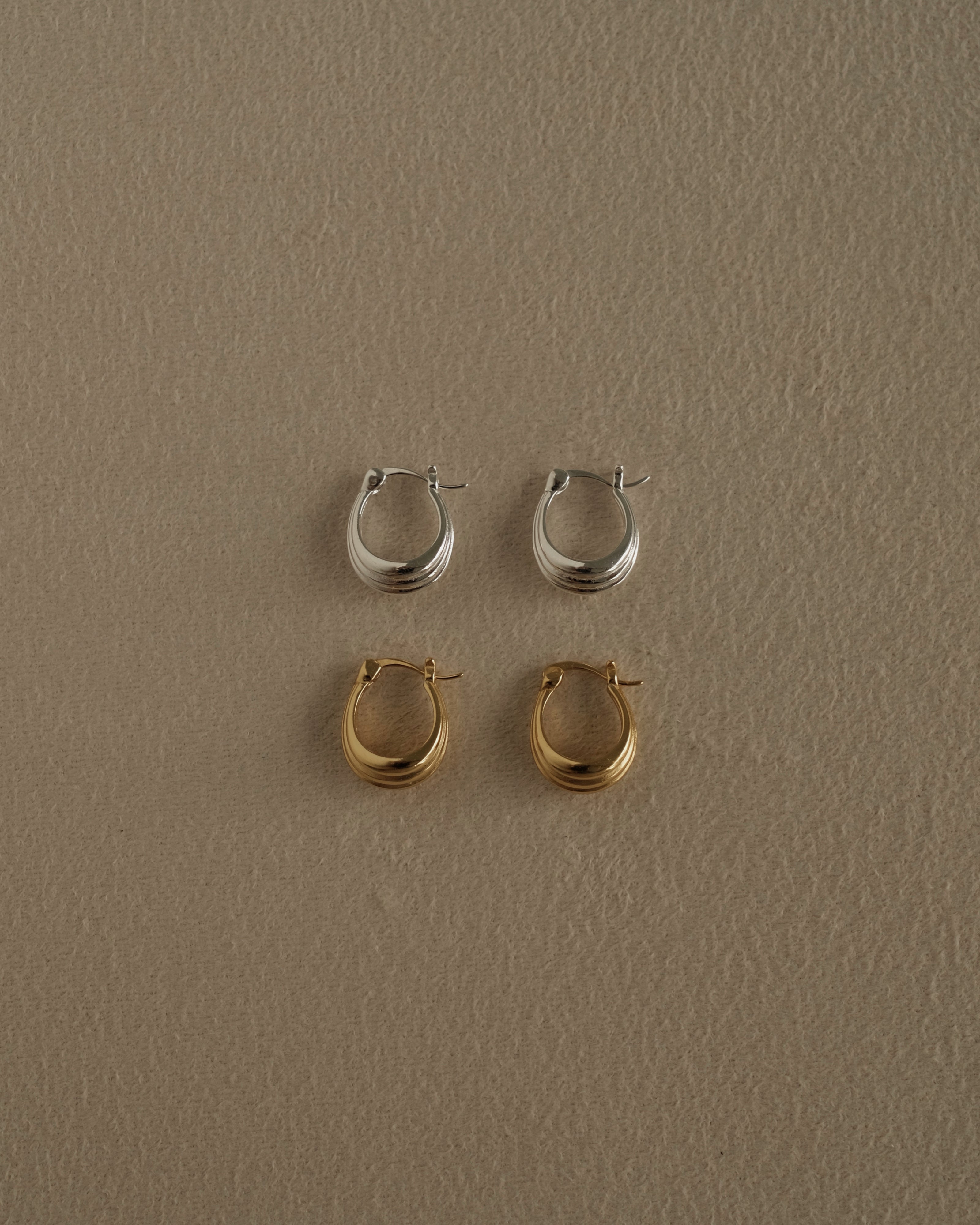 Sasha Ribbed Puffed Hoop Earrings