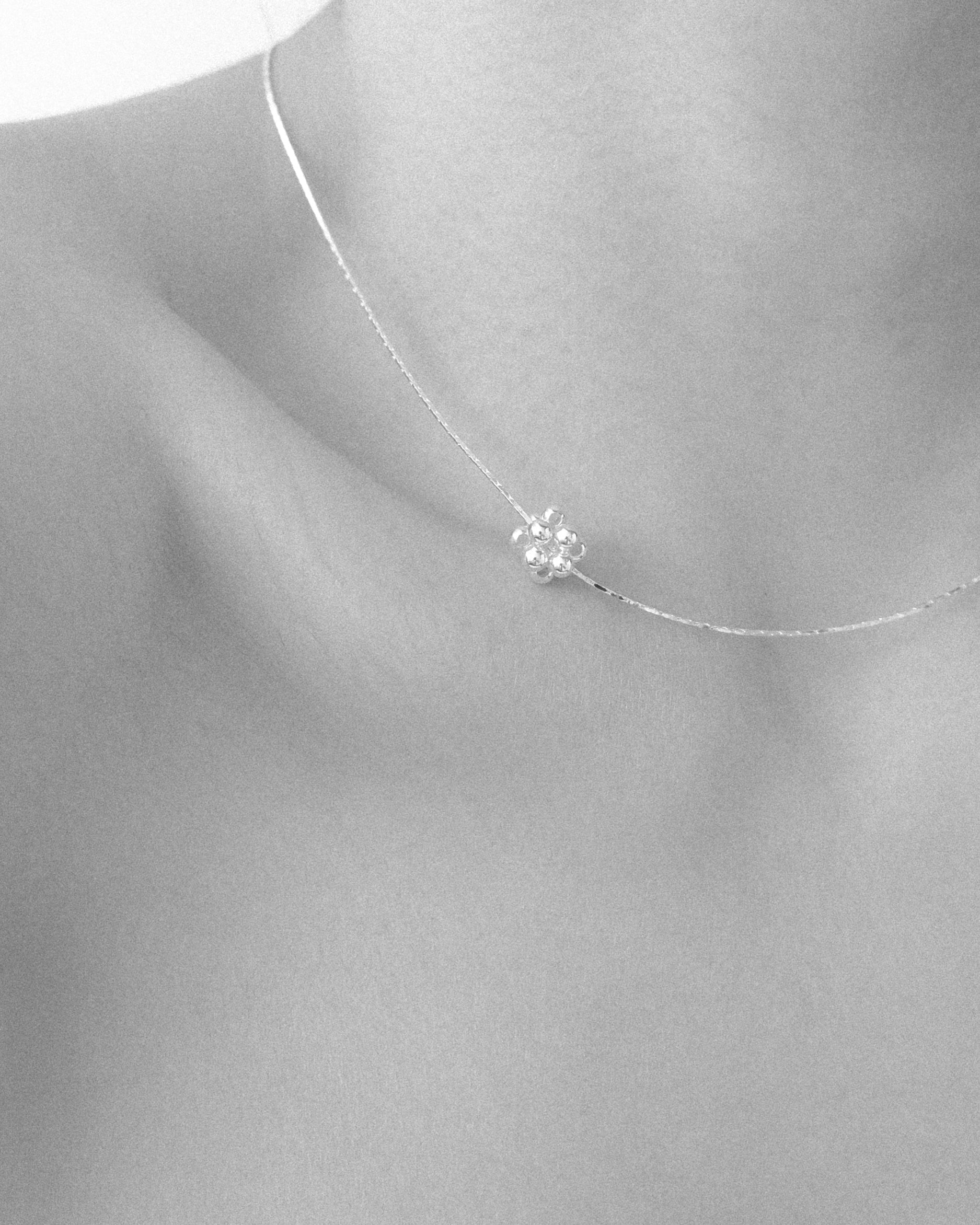 Helia Tiny Flowing Ball Pendant Choker Necklace