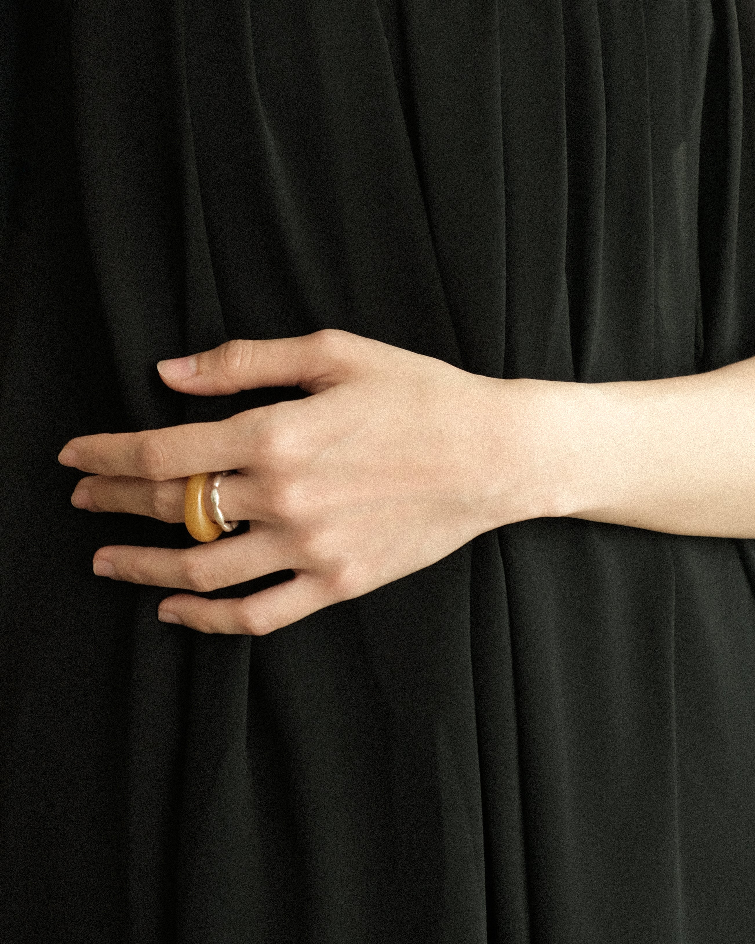 Romy Yellow Jade Donut Ring