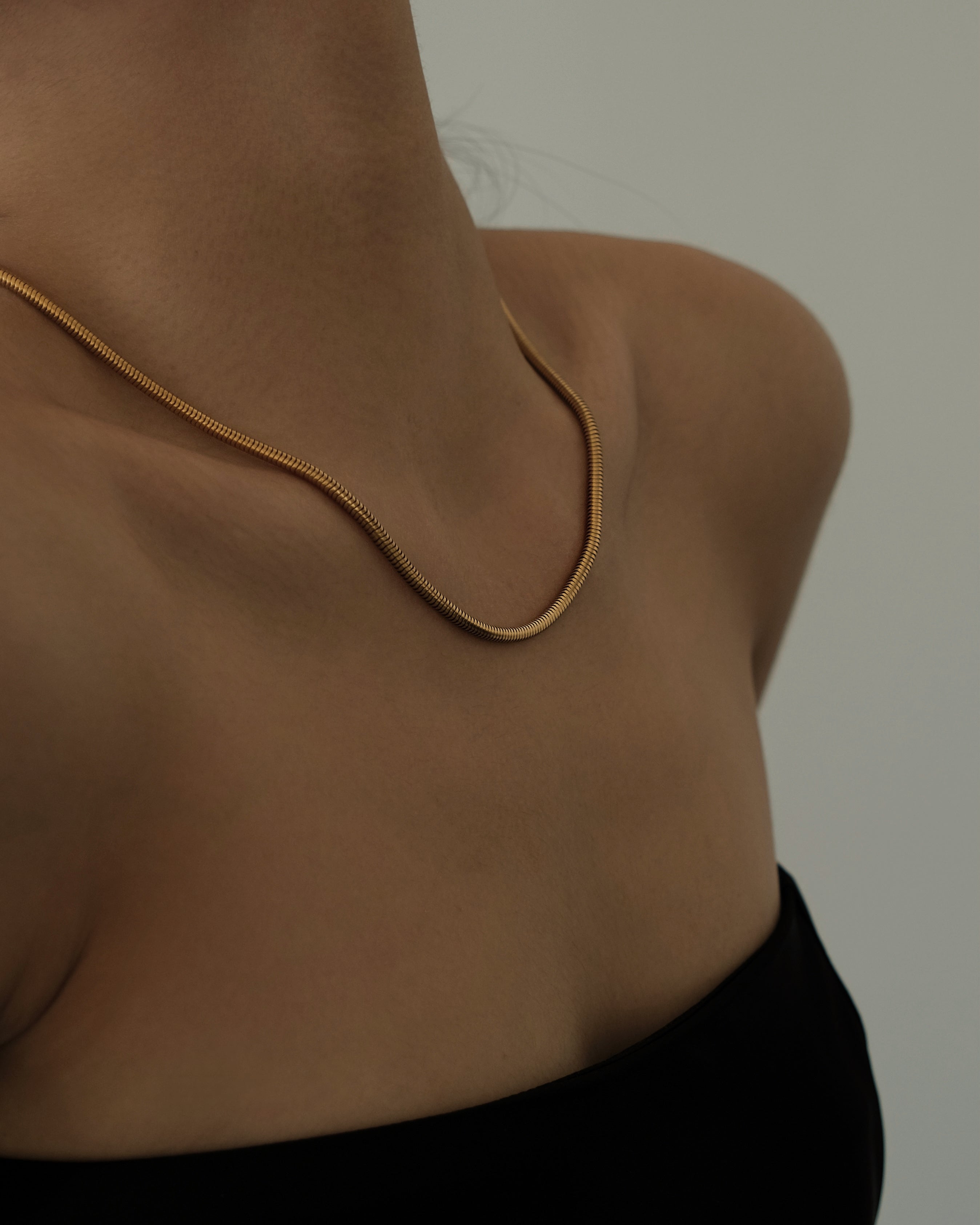 Maely Round Herringbone Snake Chain Necklace