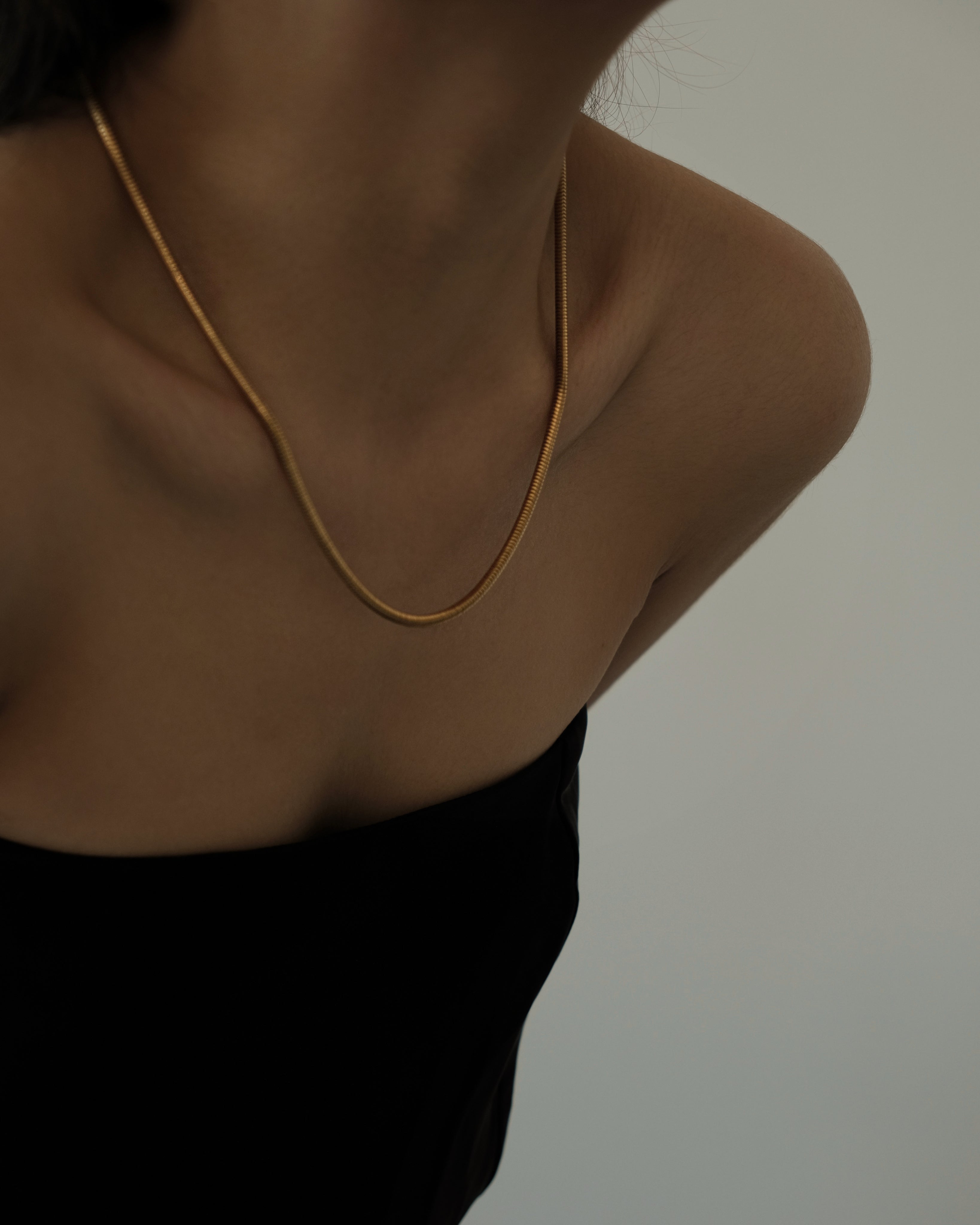 Maely Round Herringbone Snake Chain Necklace