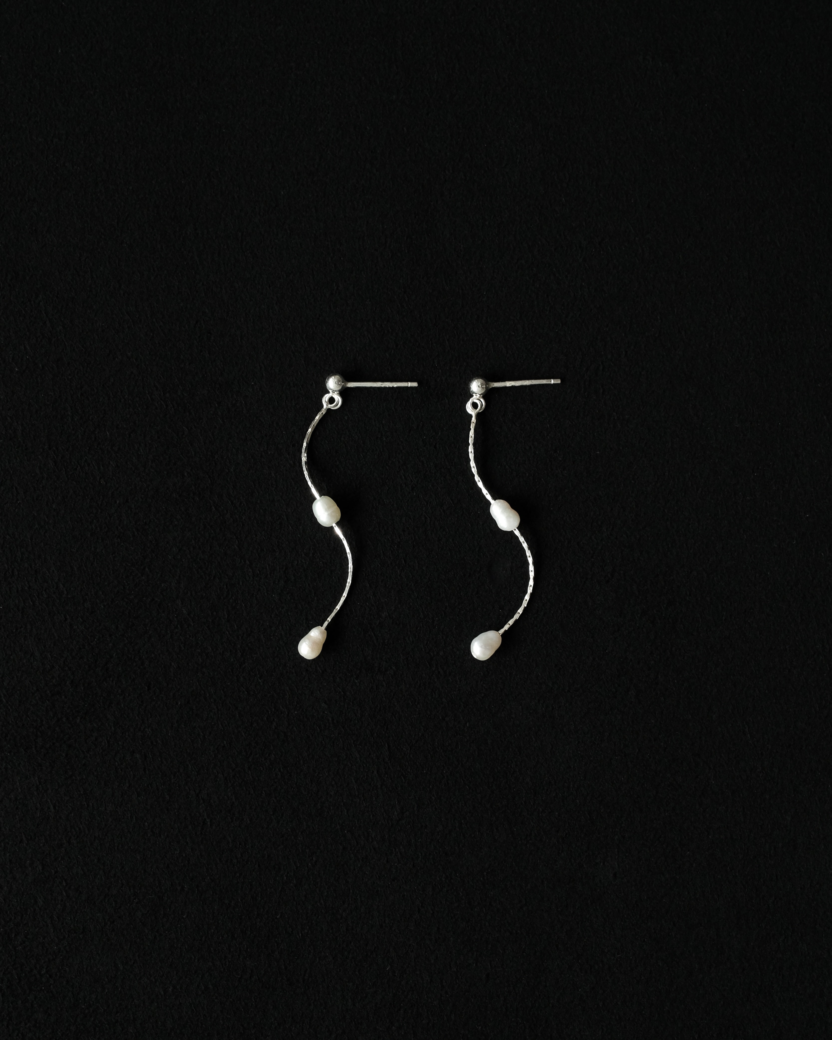 Agnete Tiny Keshi Pearl Dangle Stud Earrings
