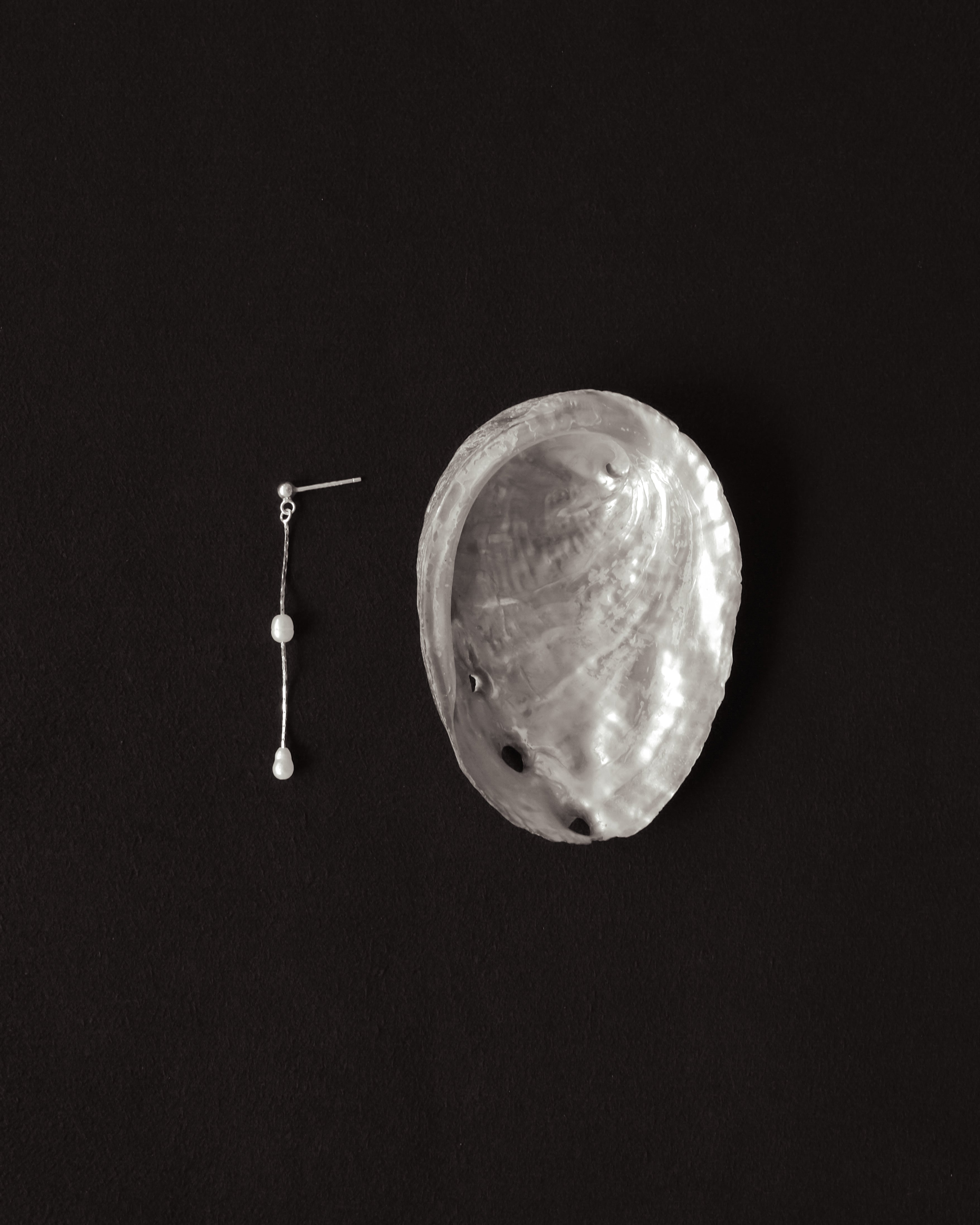 Agnete Tiny Keshi Pearl Dangle Stud Earrings