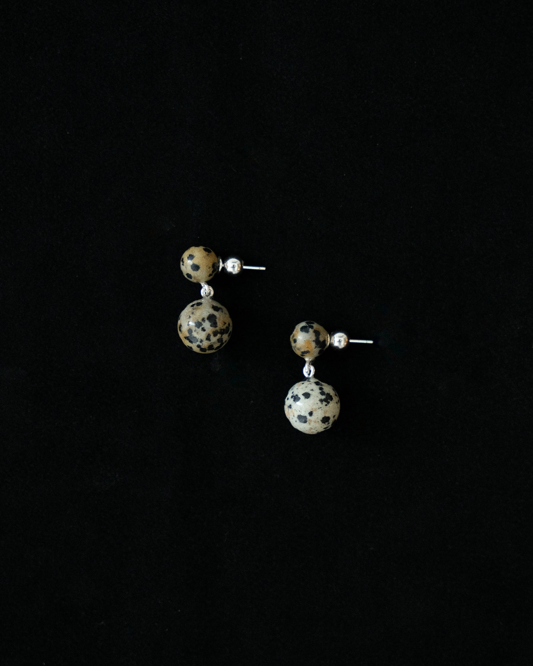 Tache Double Dalmatian Jasper Stud Earrings