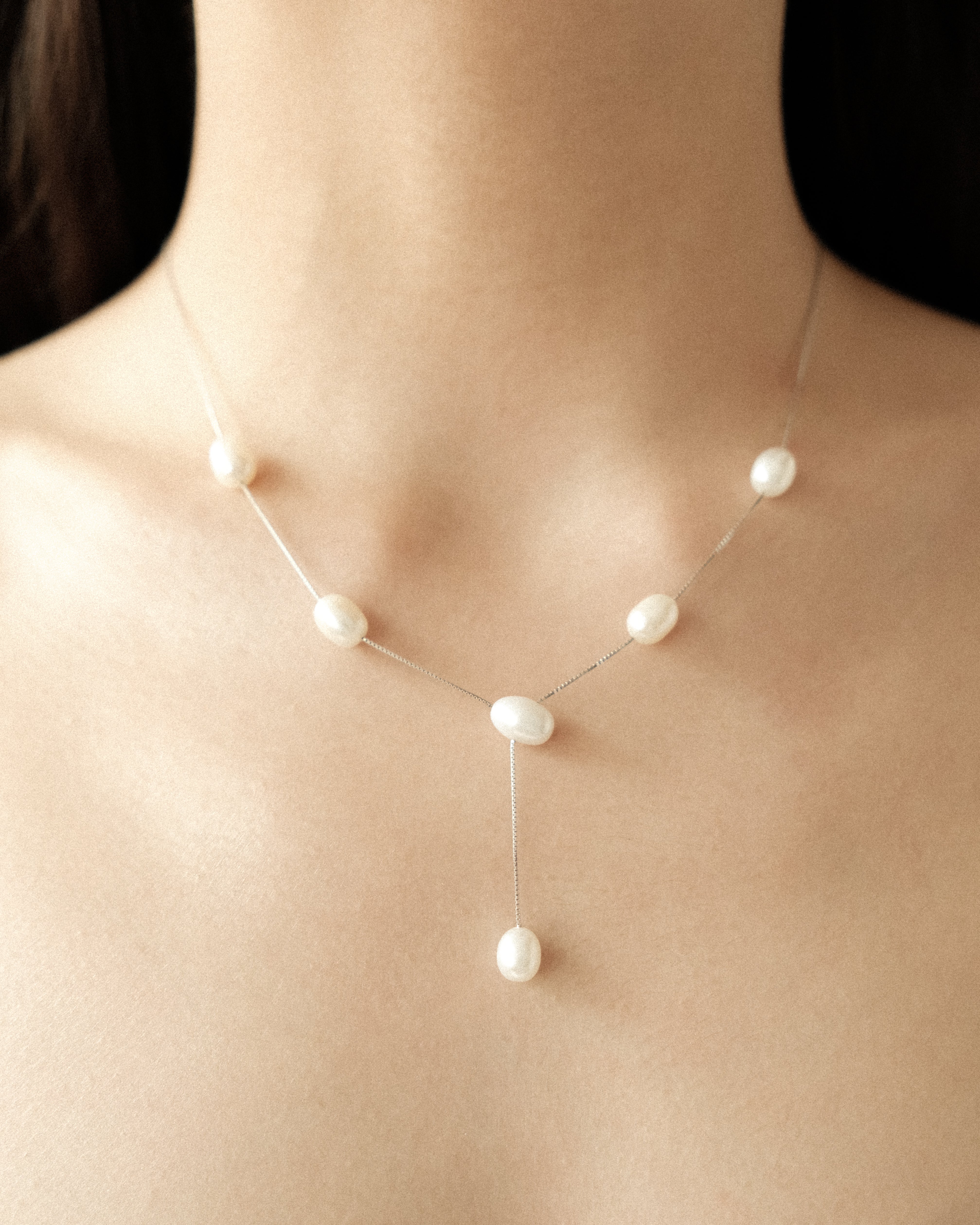 Aria Fresh Water Pearl Droplet Necklace