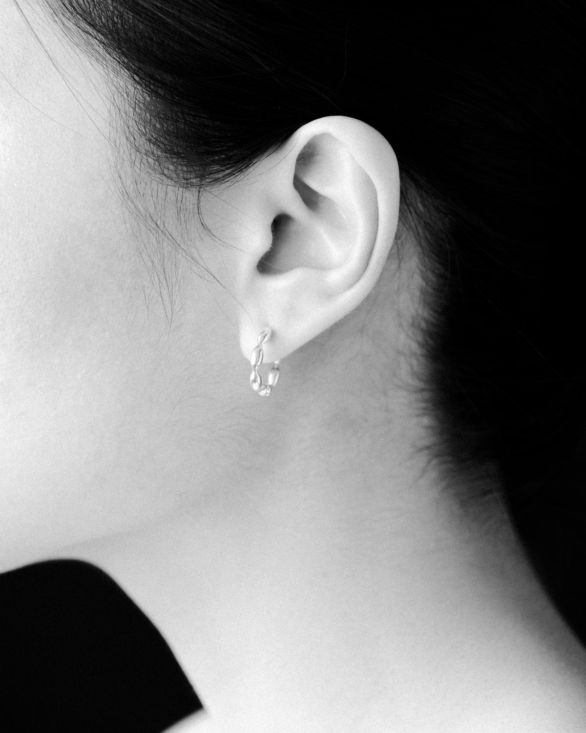Olpe Olive Beaded Hoop Earrings