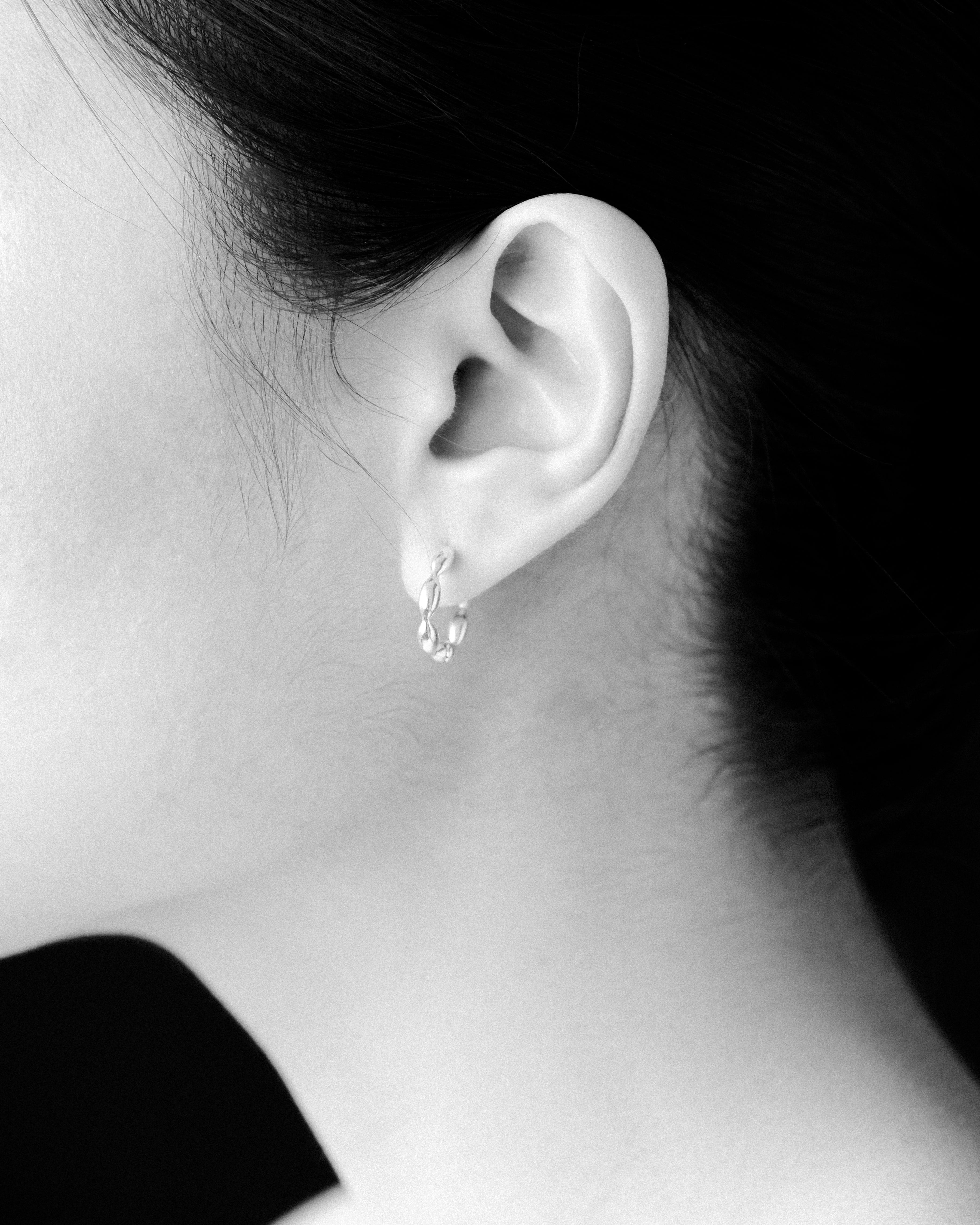 Olpe Olive Beaded Hoop Earrings