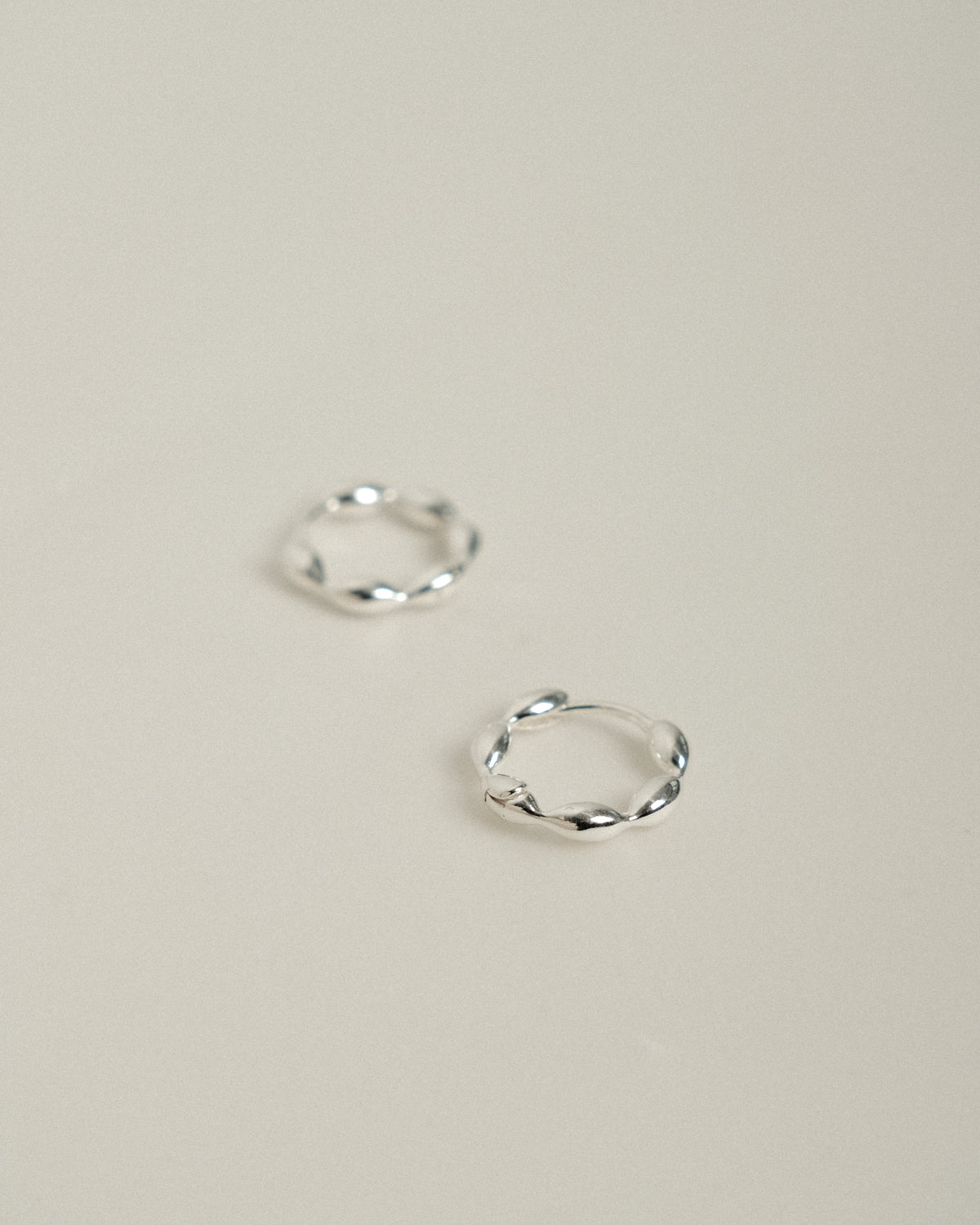 Olpe Olive Beaded Hoop Earrings
