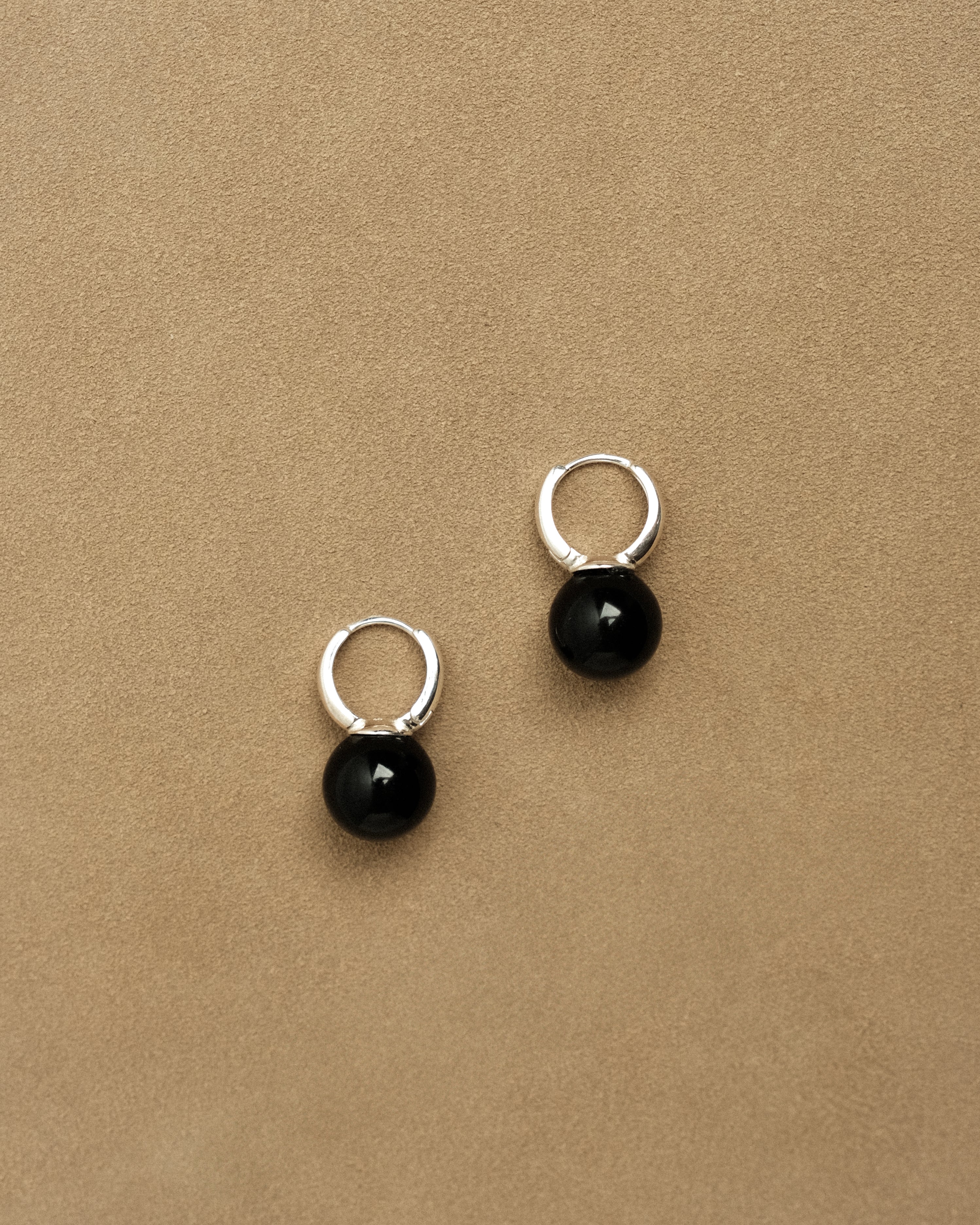 Fabienne Black Onyx Hoop Earrings