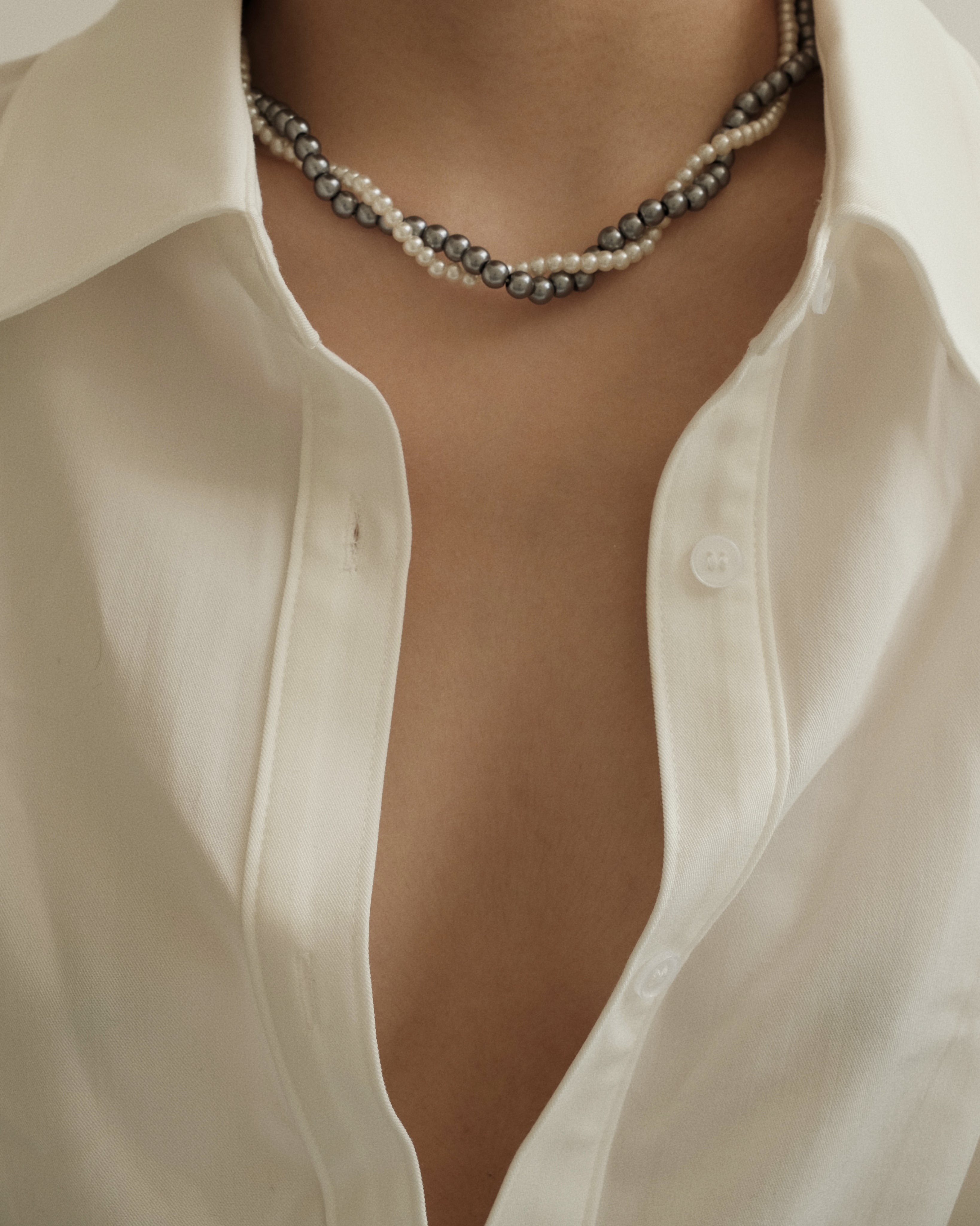 Jill Braided Crystal Pearl Necklace