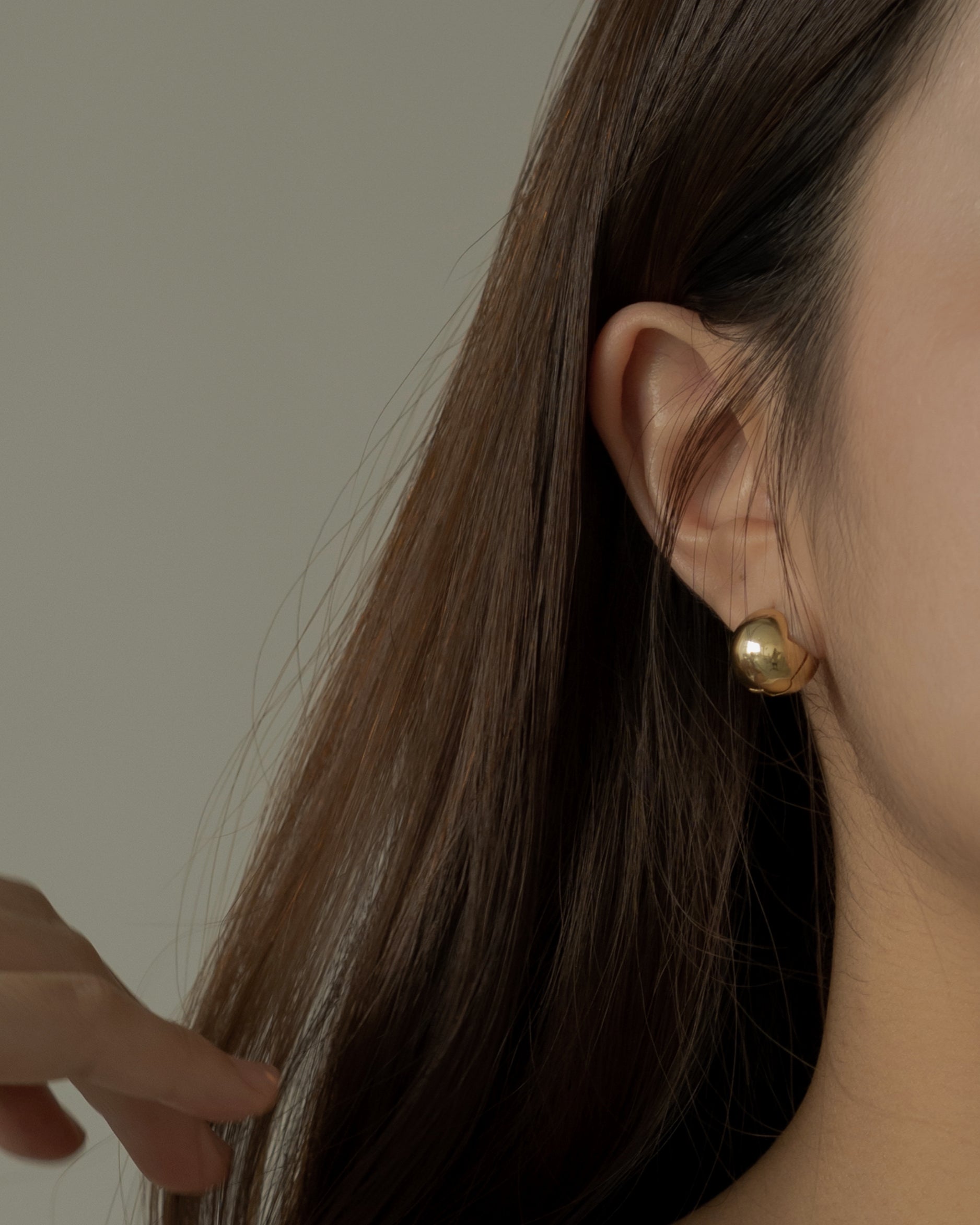 Juno Dome Ball Huggie Hoop Earrings