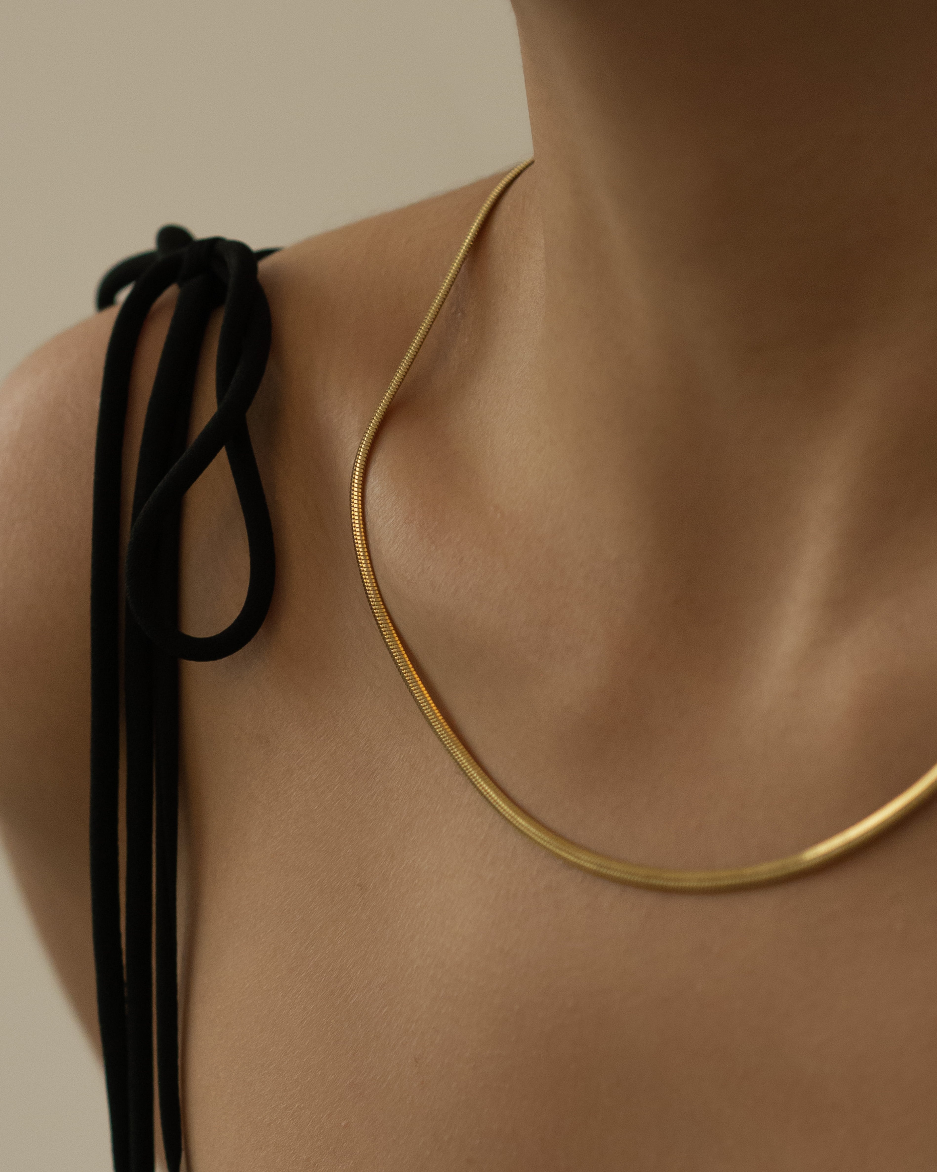 Petite Shadi Soft Snake Chain Choker Necklace