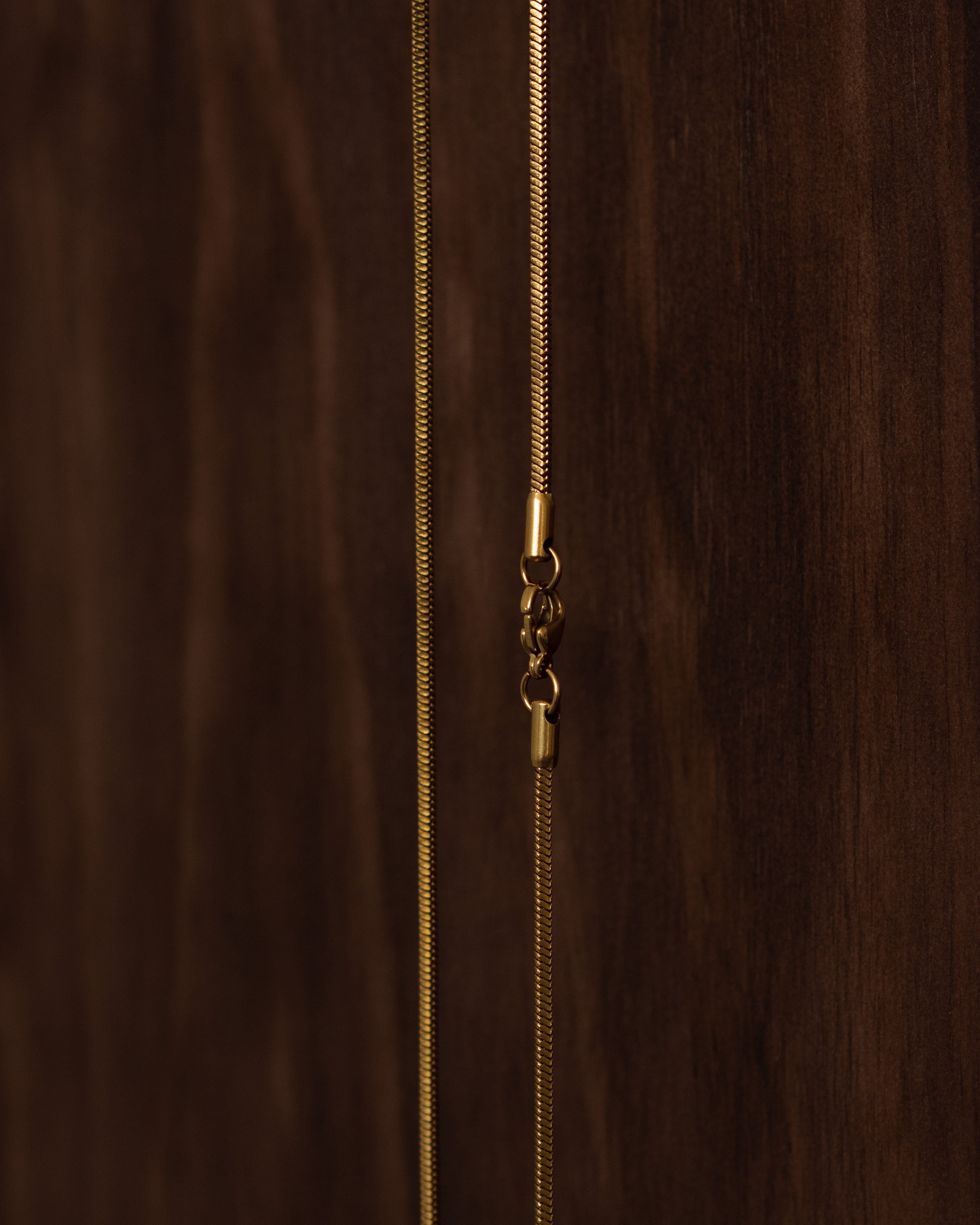 Maelie Square Snake Chain Herringbone Necklace
