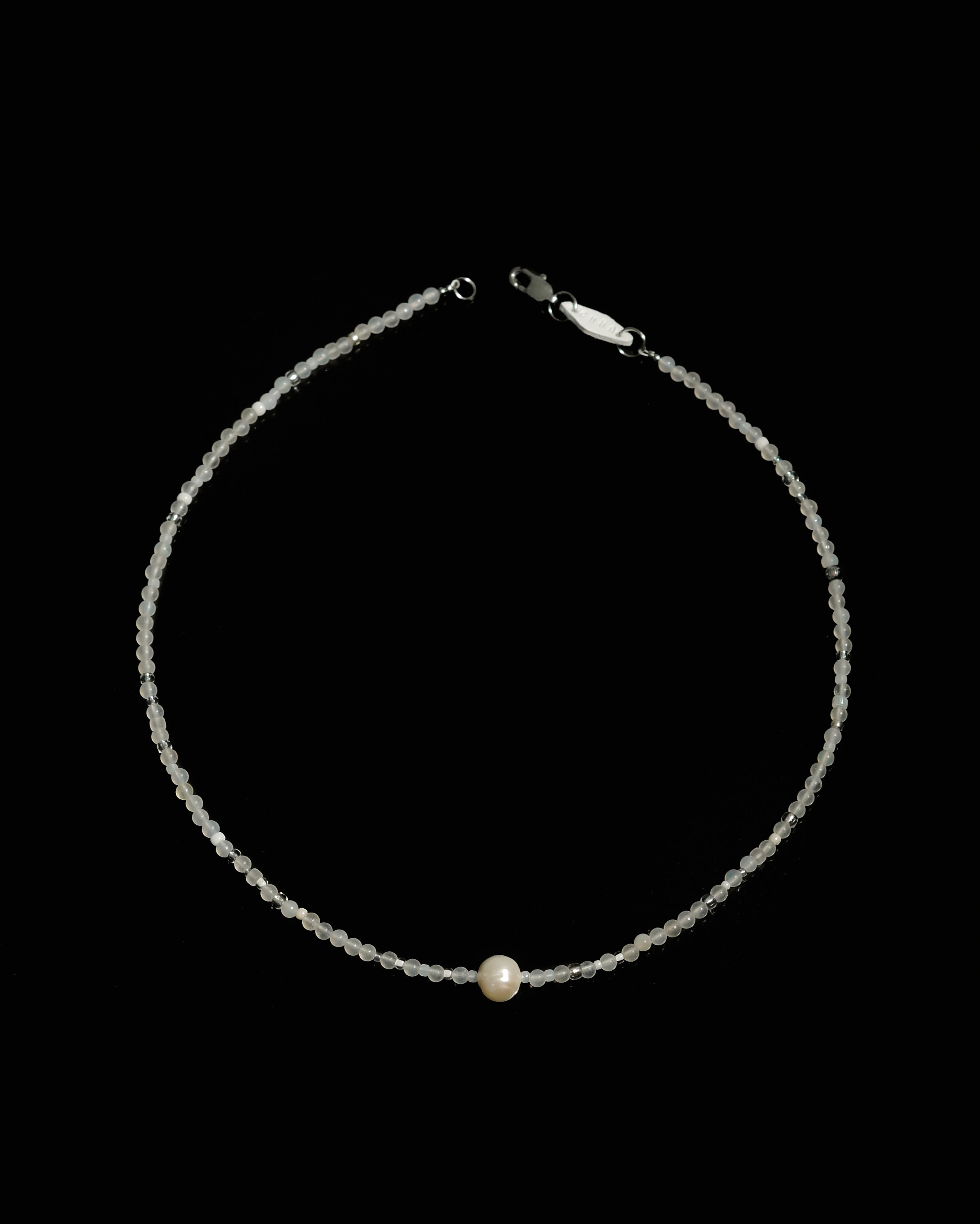 Masa White Agate Pearl Japanese Beaded Necklace