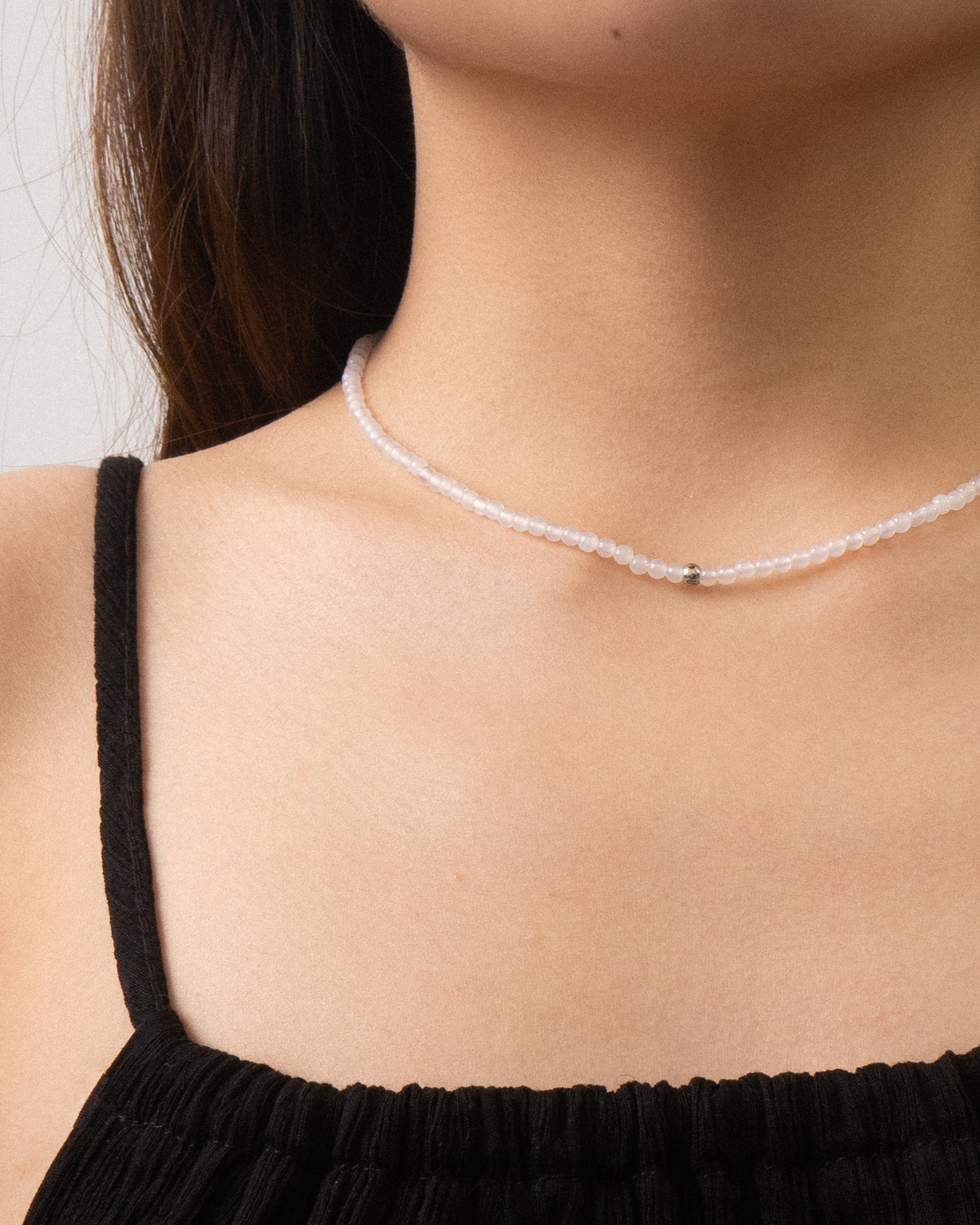 Joon Petite White Agate Beaded Necklace