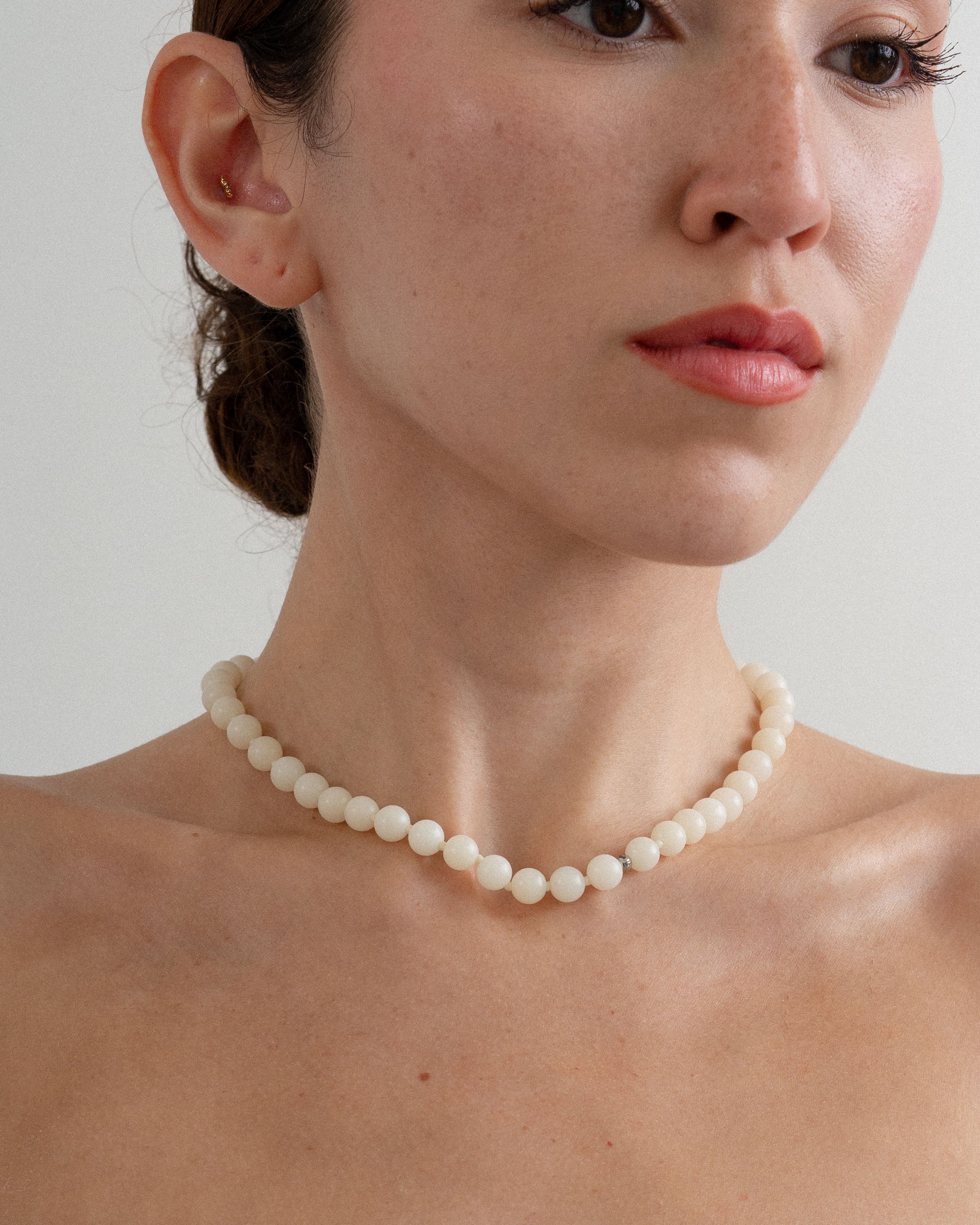 Giallo Grand White Jade Bodhi Necklace