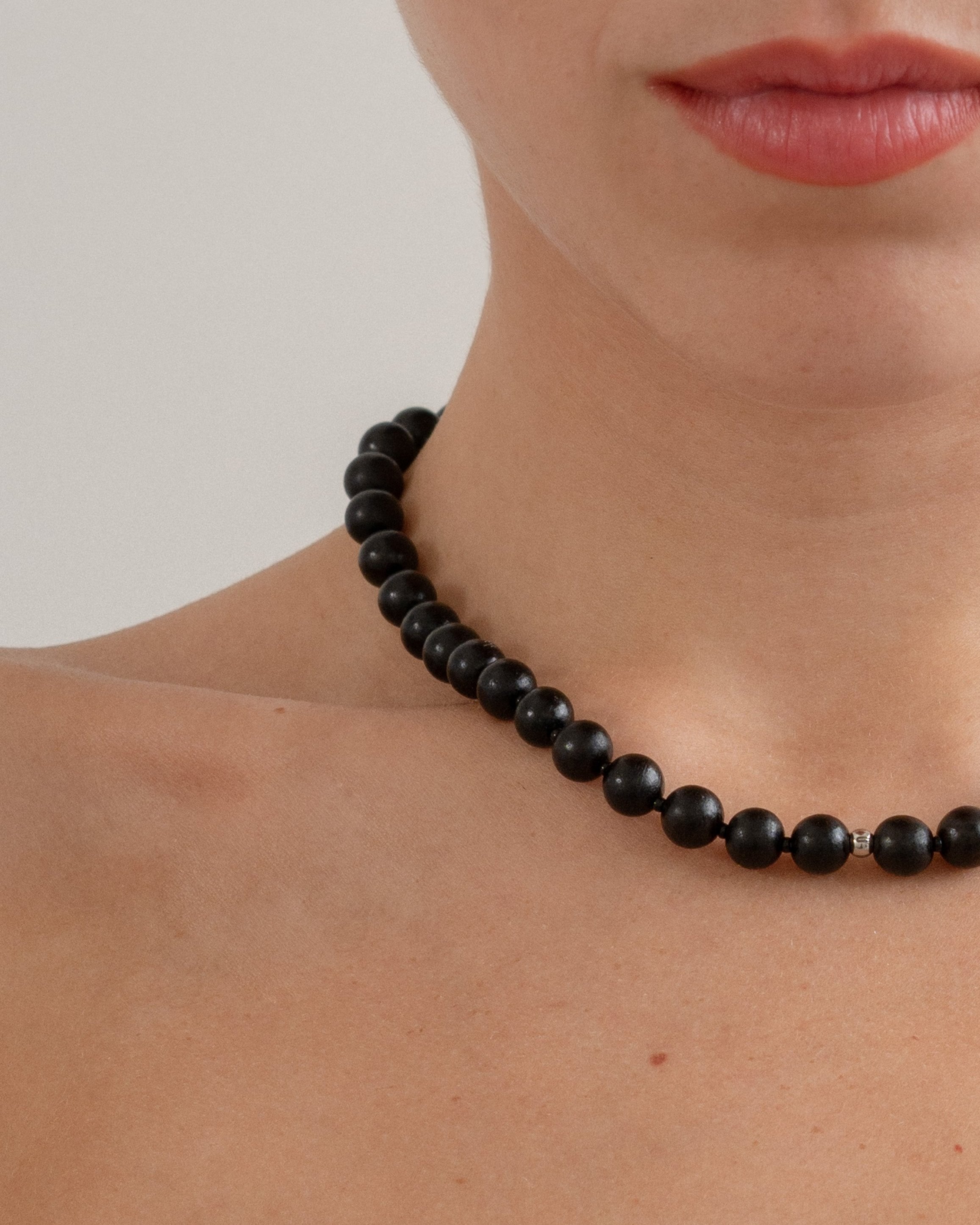 Vros Grand Ebony Wood Beaded Necklace