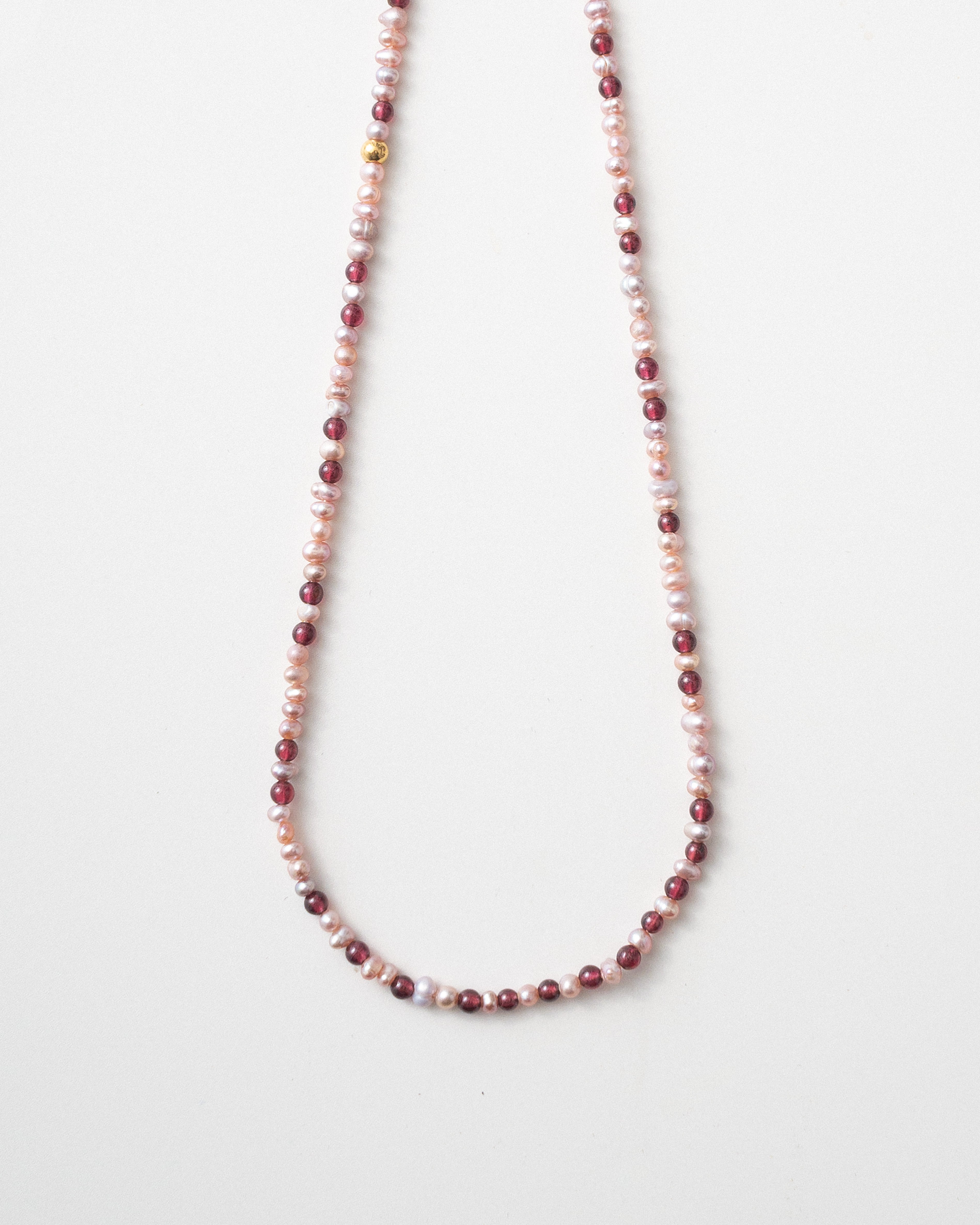 Lavii Petite Garnet Beaded Pearl Necklace