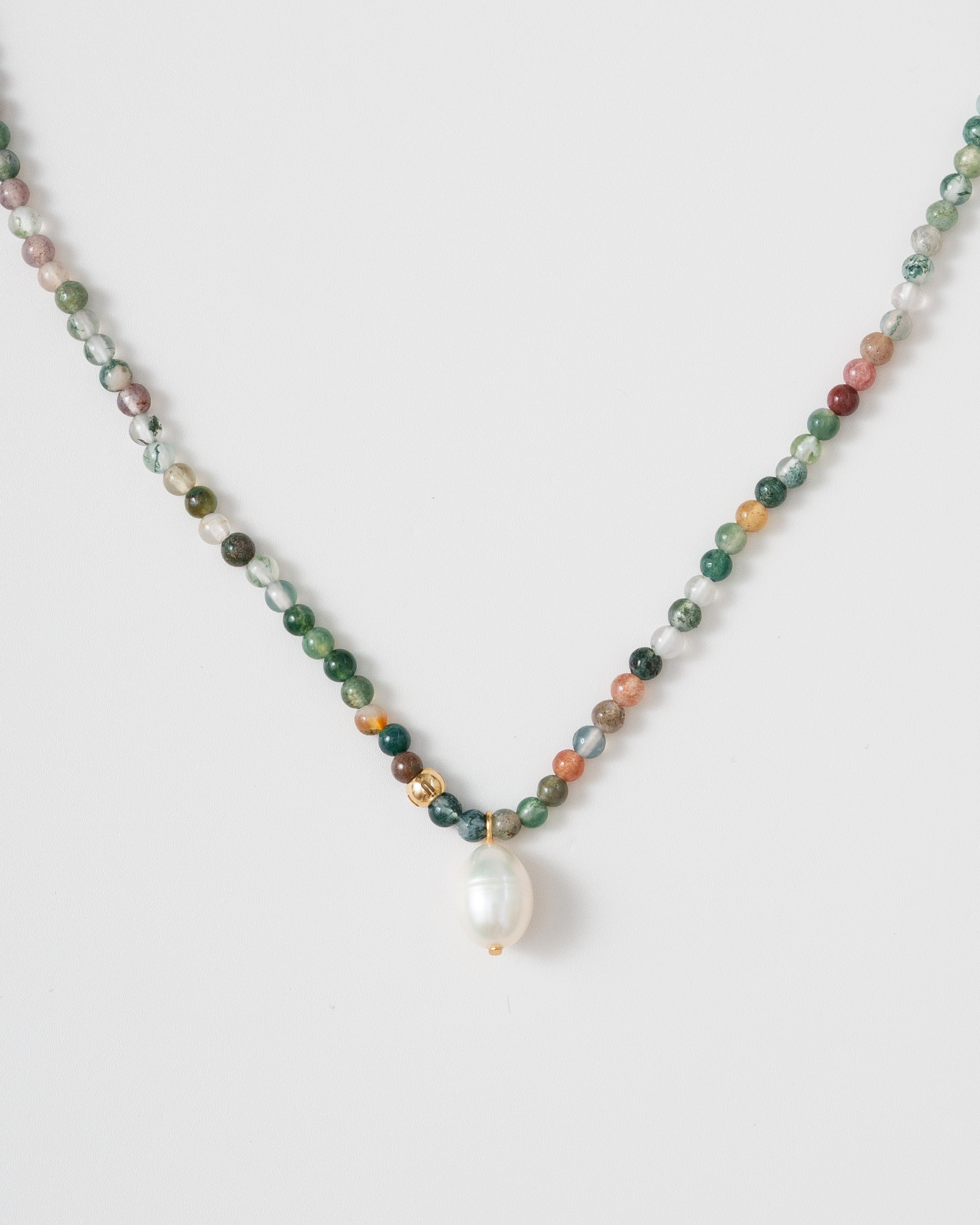 Hona Indian Agate Beaded Necklace