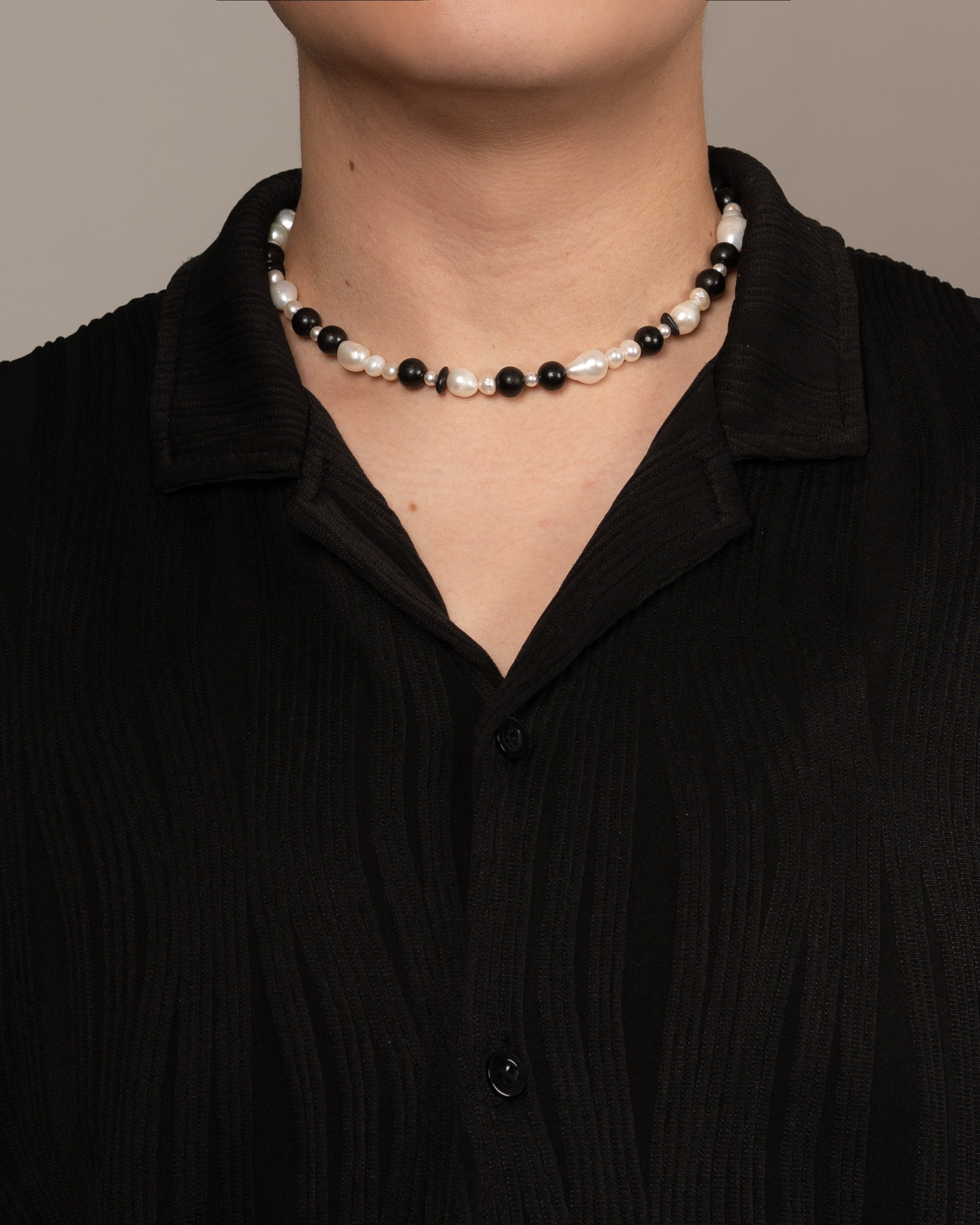 Laina Grand Ebony Pearl Beaded Necklace
